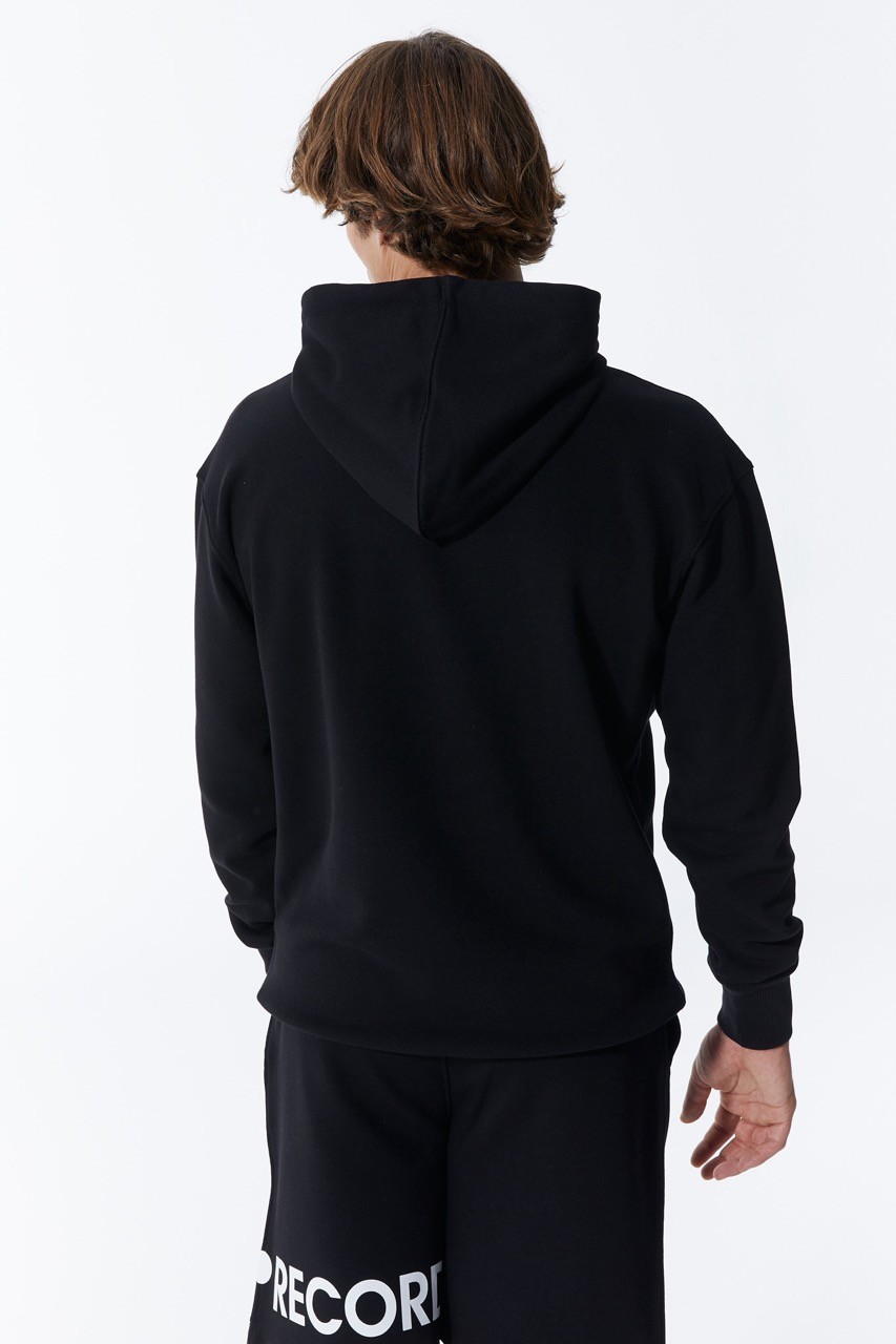 Schwarzer Herren Hoodie mit Taschen