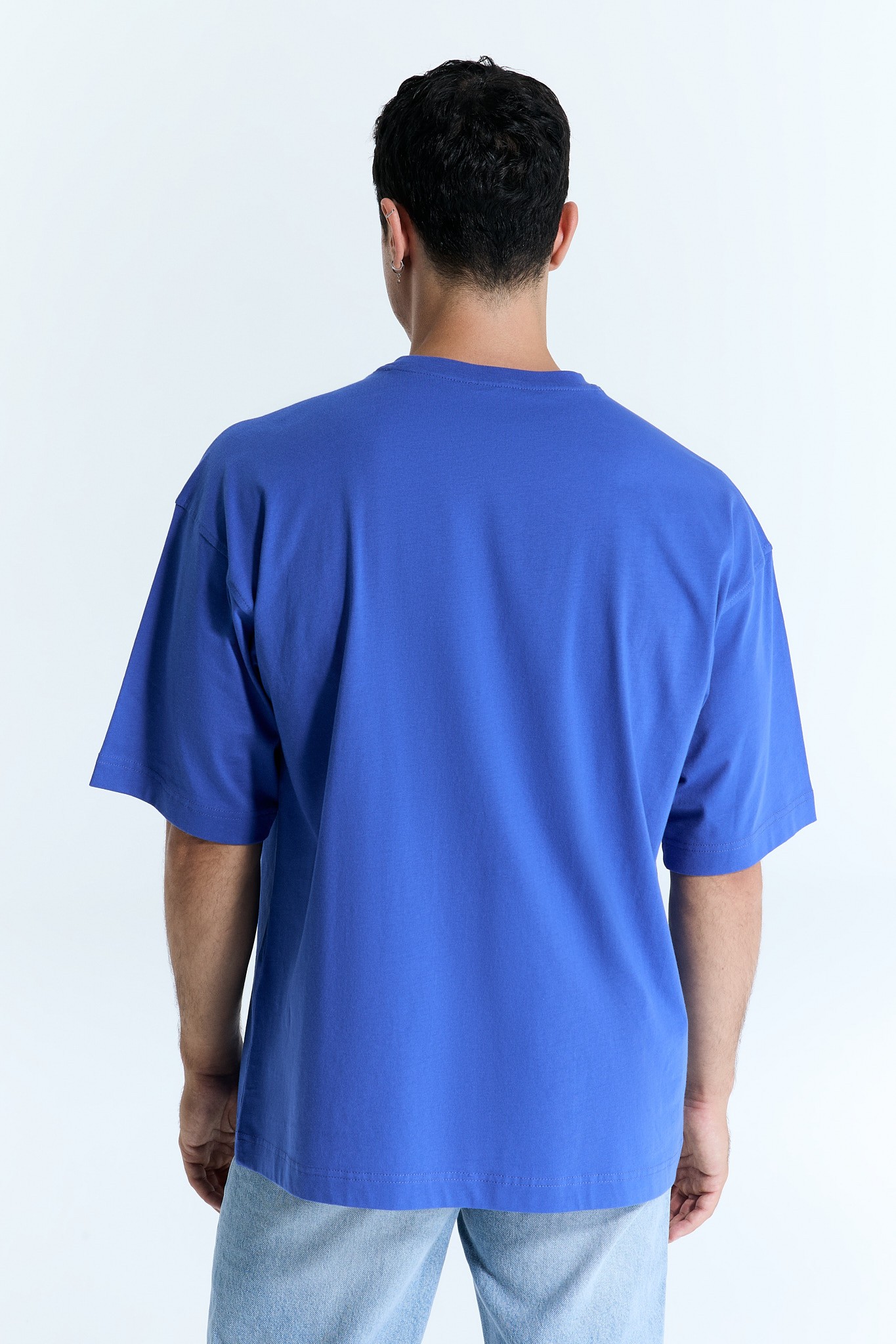 Blaues Basic Logo T-Shirt für Männer