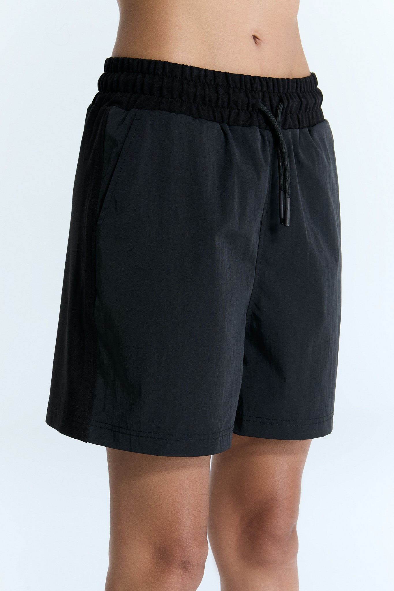 Schwarze High-Waist -Shorts für Frauen