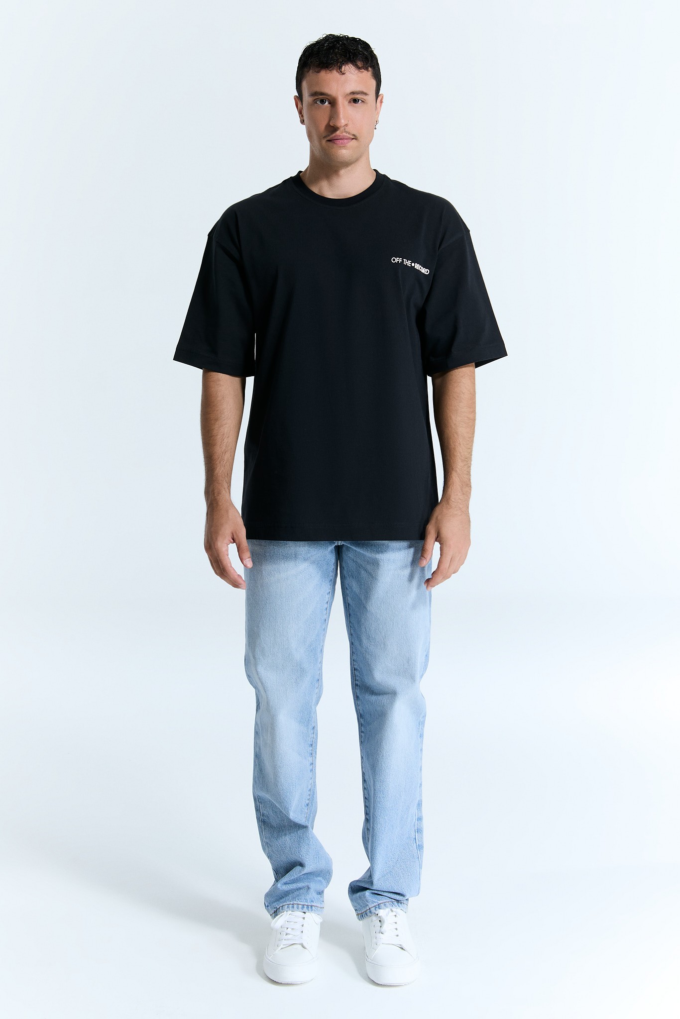 Schwarzes Basic Logo T-Shirt für Männer