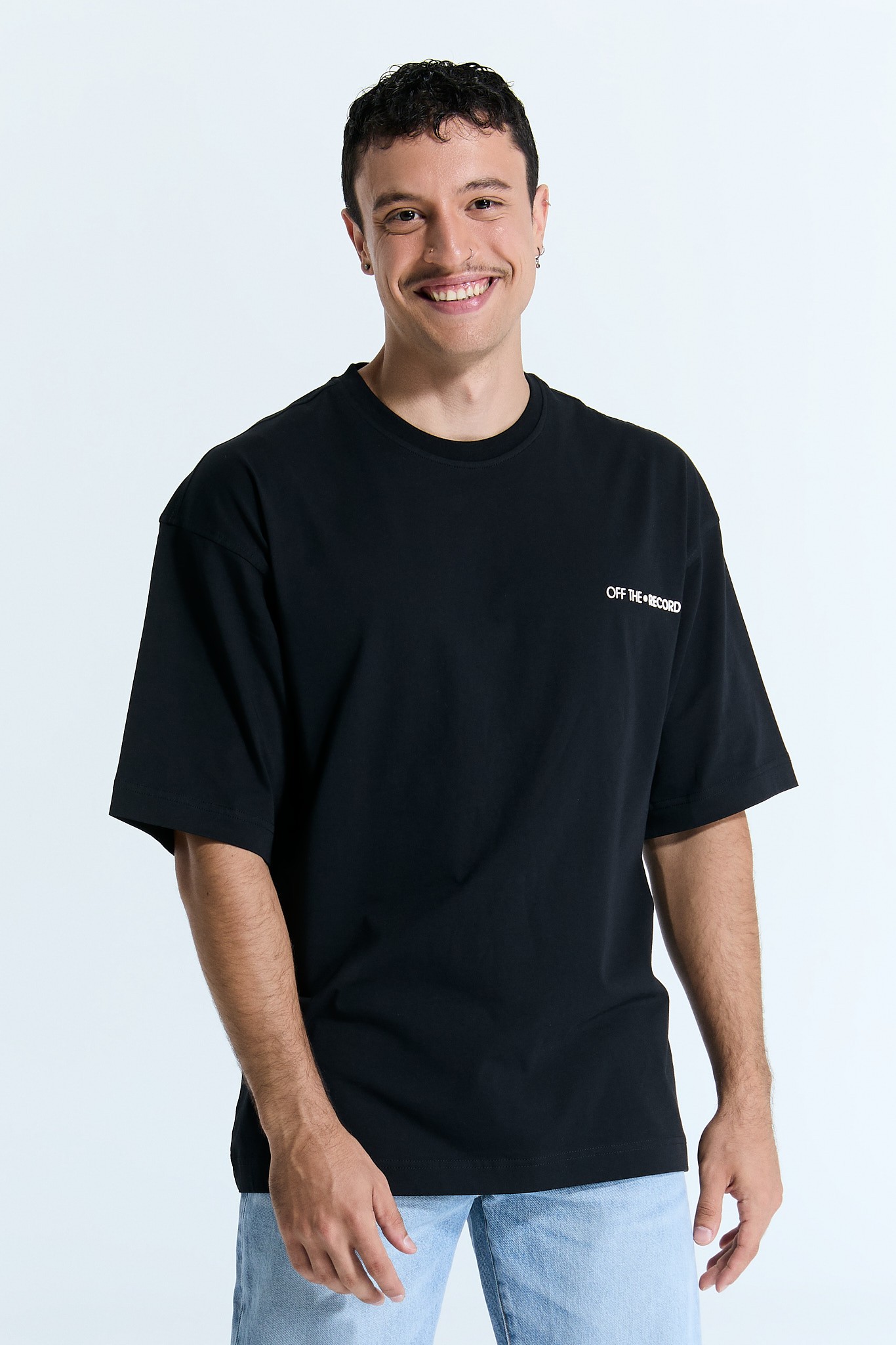 Schwarzes Basic Logo T-Shirt für Männer