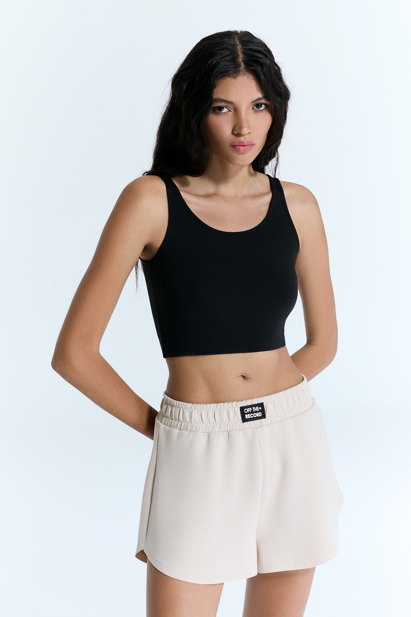 Tank Top Crop für Frauen - Schwarz