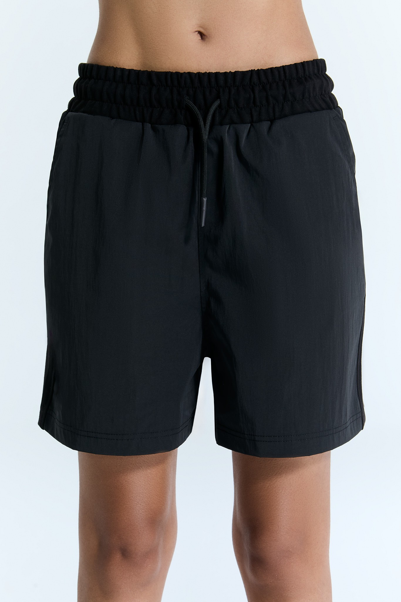 Schwarze High-Waist -Shorts für Frauen