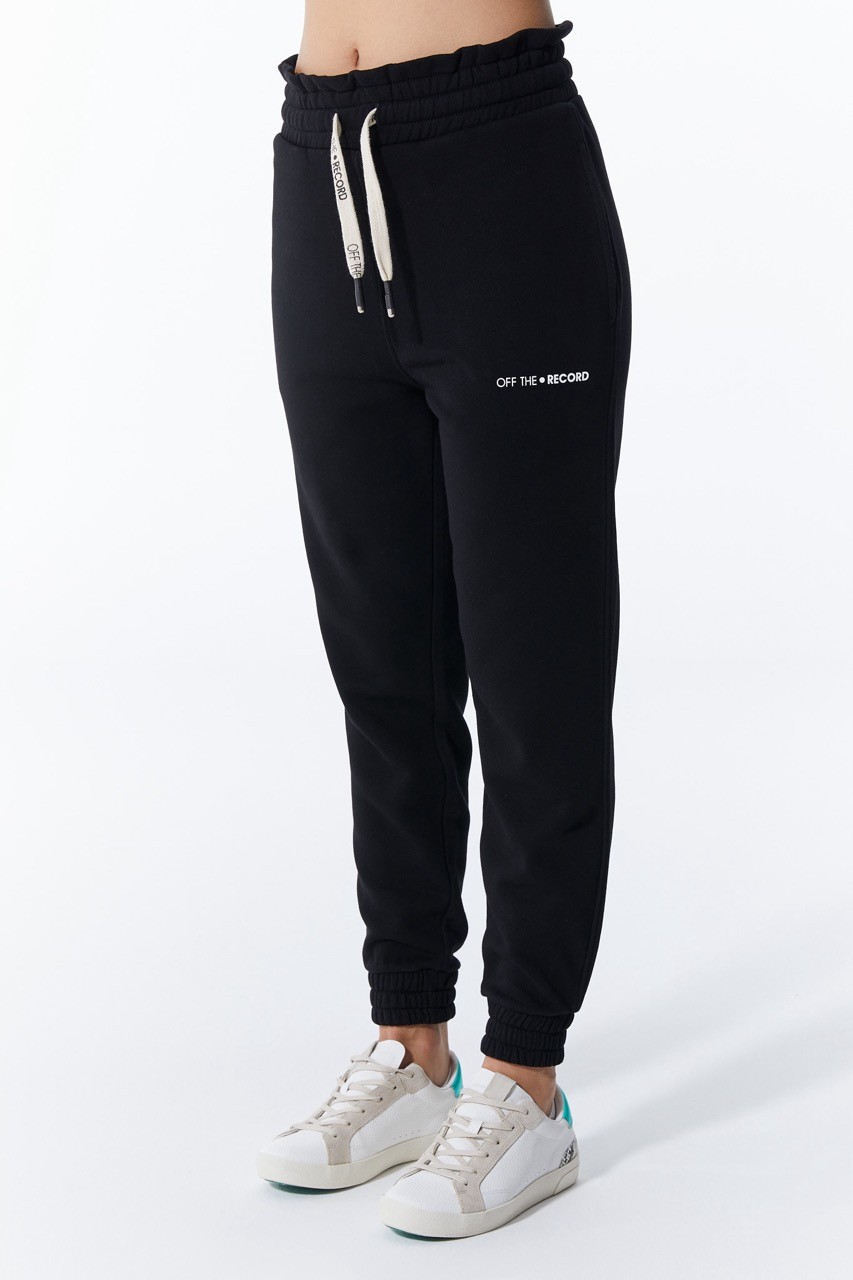 Schwarzes Jogger-Modell mit hoher Taille Damen-Sweatpants