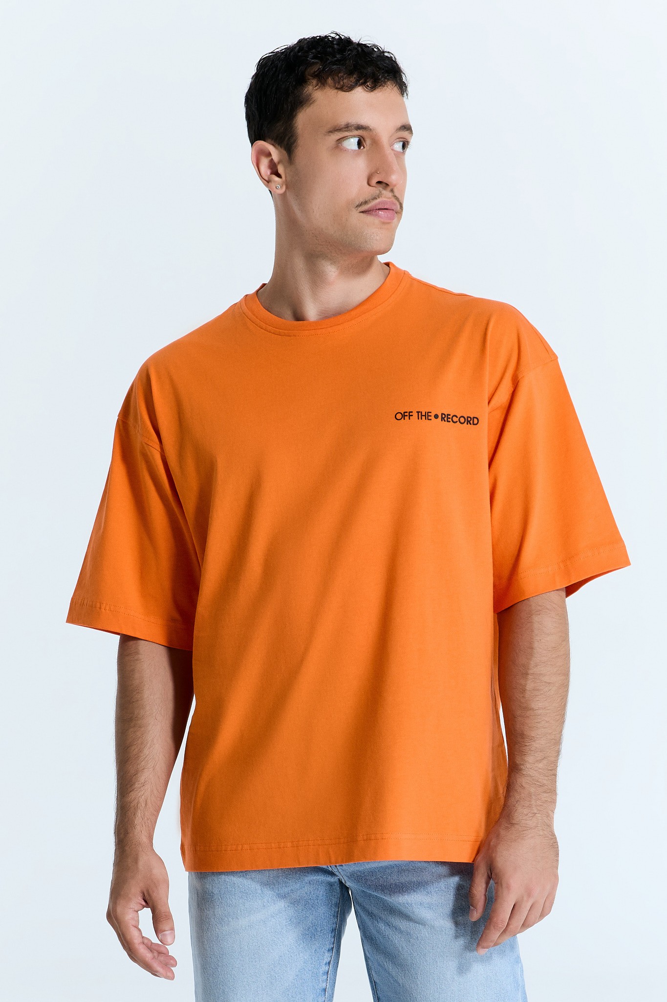 Orange Basic Logo T-Shirt für Männer