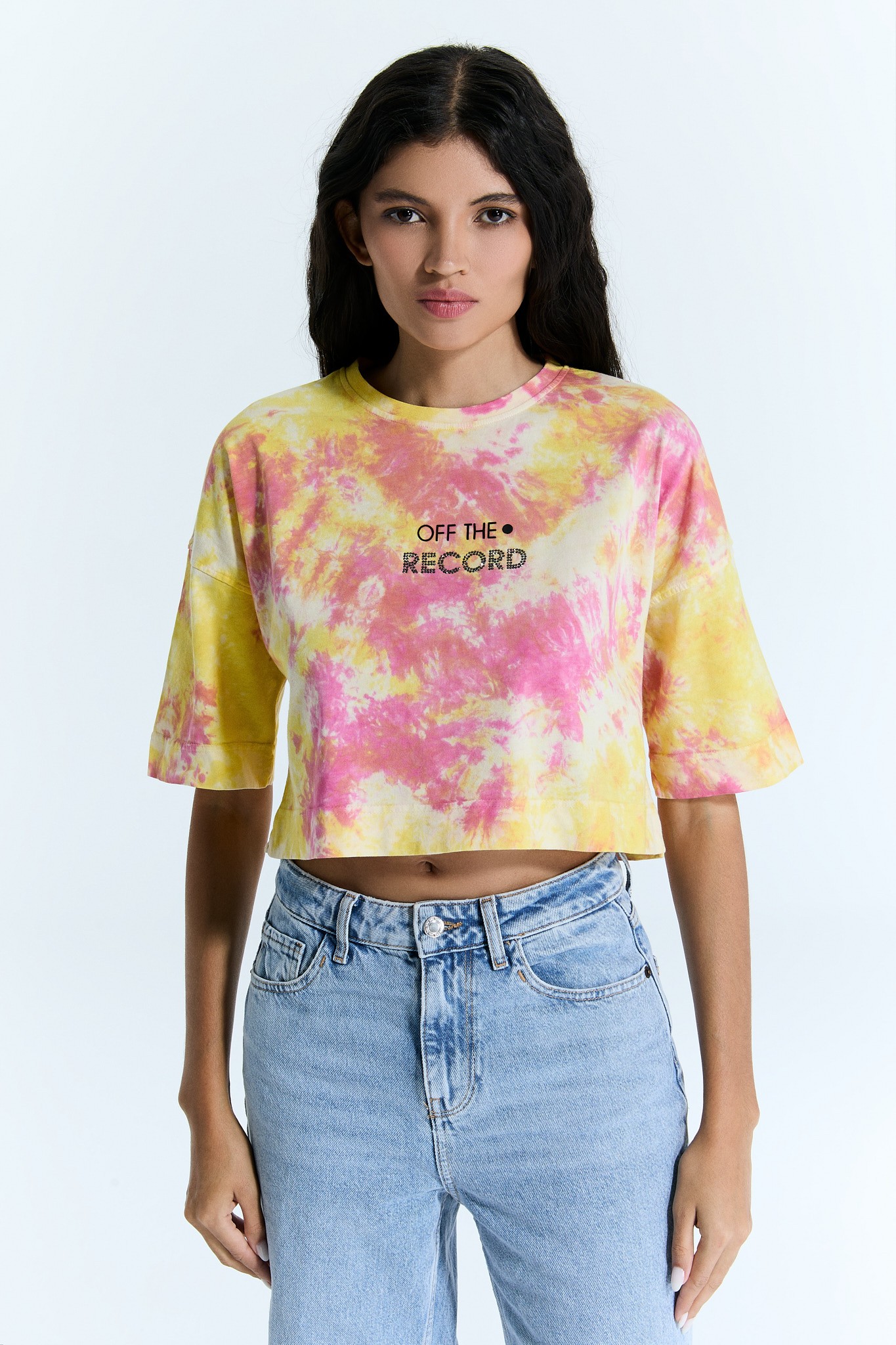 Tie-dye 2 Farben Crop für Frauen