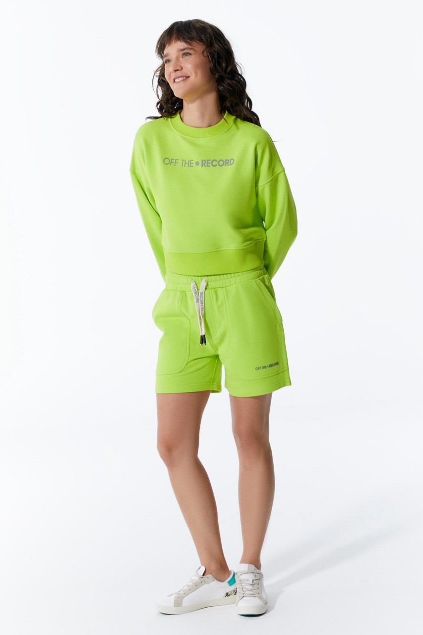 Grüne Shorts für Frauen mit Taschen