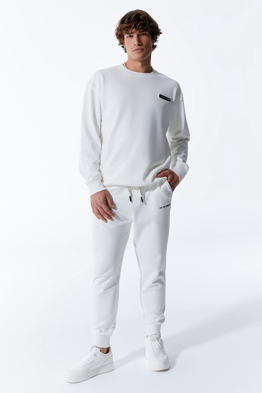 Weiß Jogger-Modell Herren-Sweatpants Jogginghose