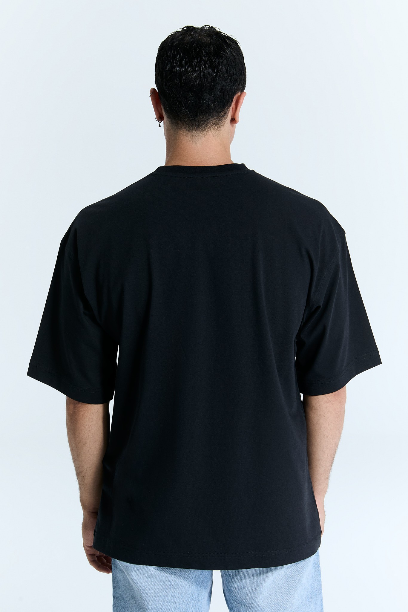 Schwarzes Basic Logo T-Shirt für Männer