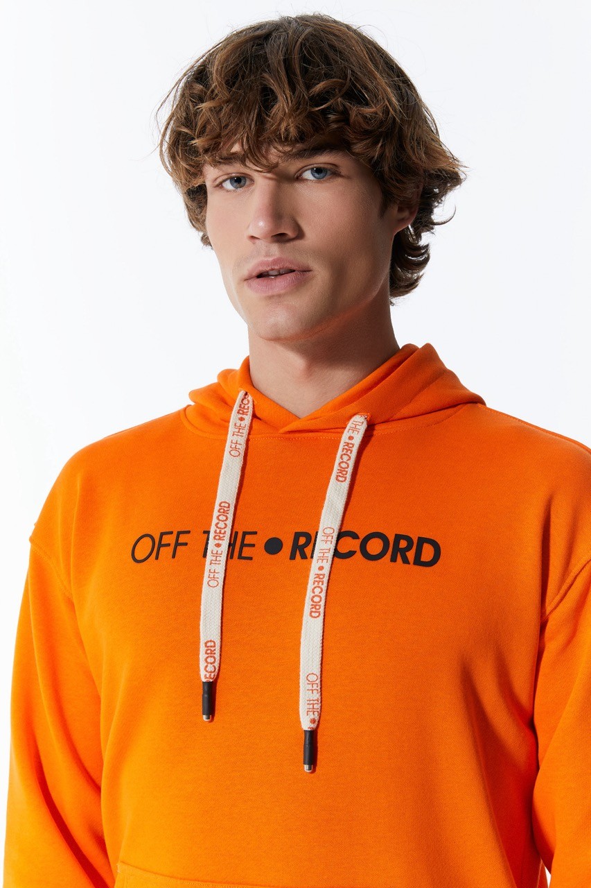 Orange Herren Hoodie mit Taschen