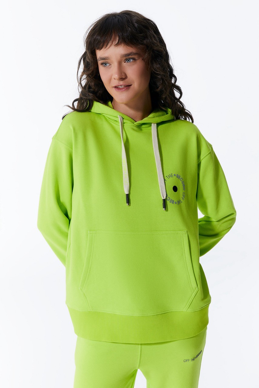 Grüner Damen-Hoodie mit Fronttasche