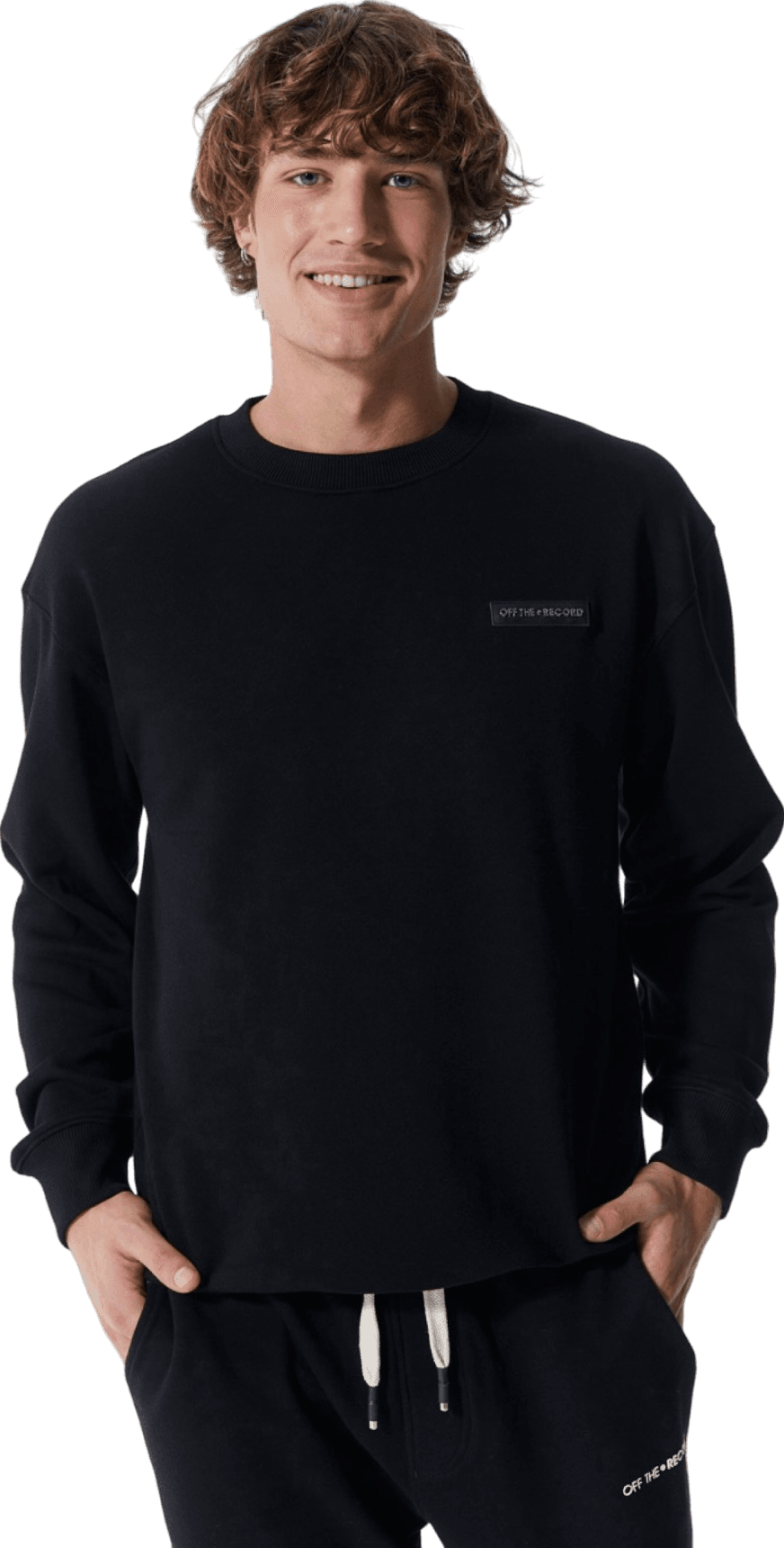 Basic Männer Schwarzes Sweatshirt