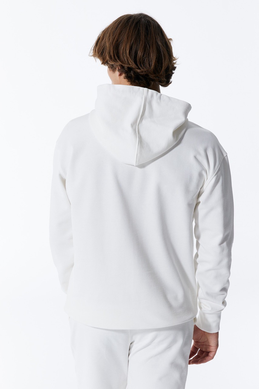 Weiße Herren Hoodie mit Taschen