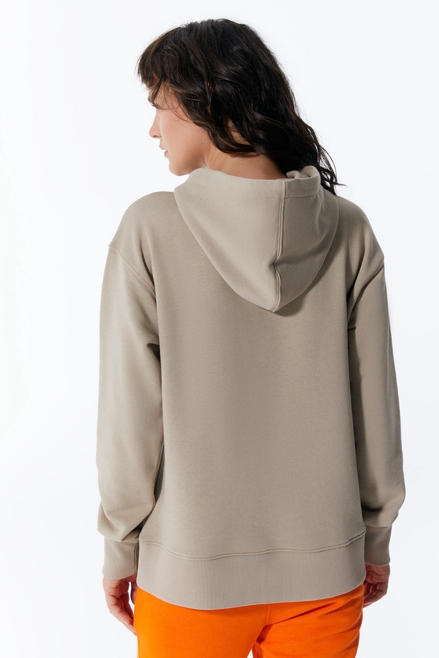 Hellbraun Damen-Hoodie mit Fronttasche