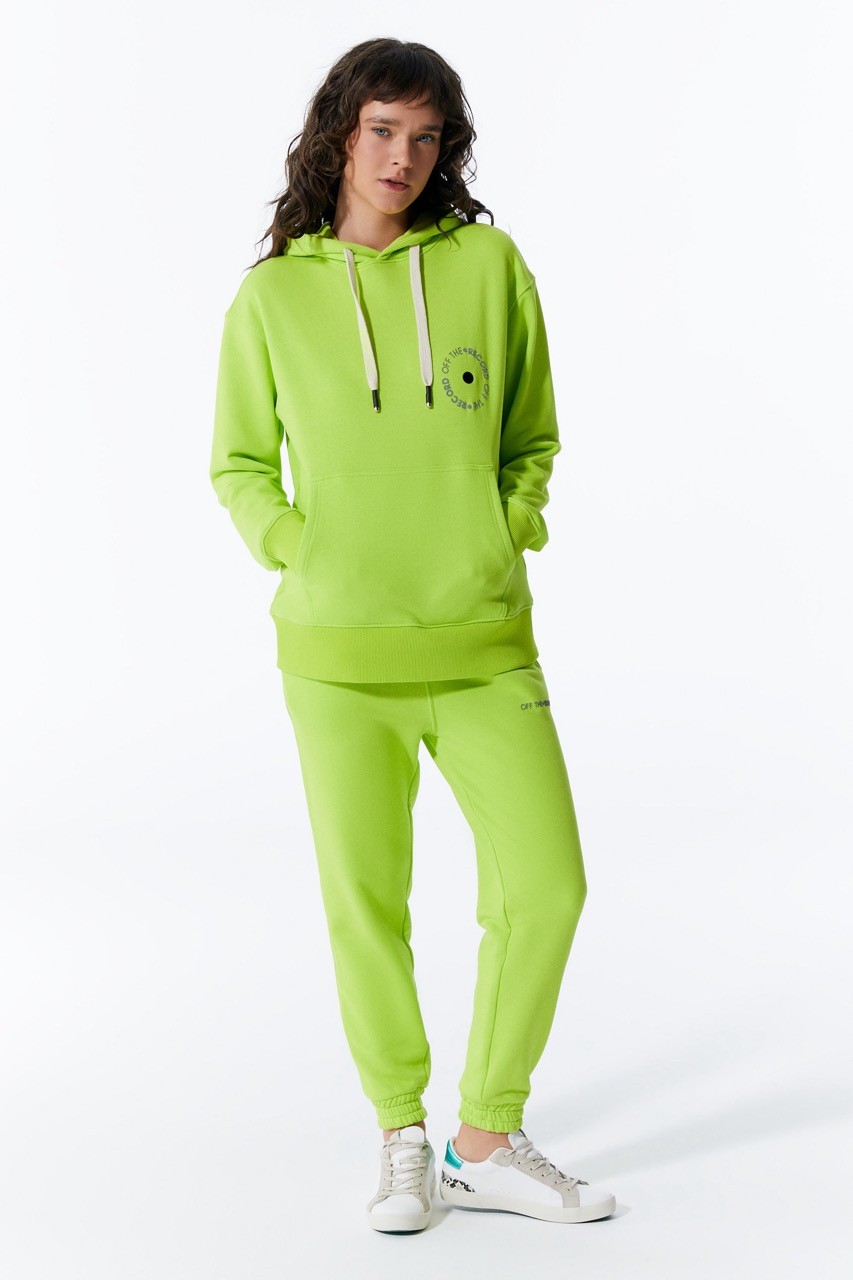 Grüner Damen-Hoodie mit Fronttasche