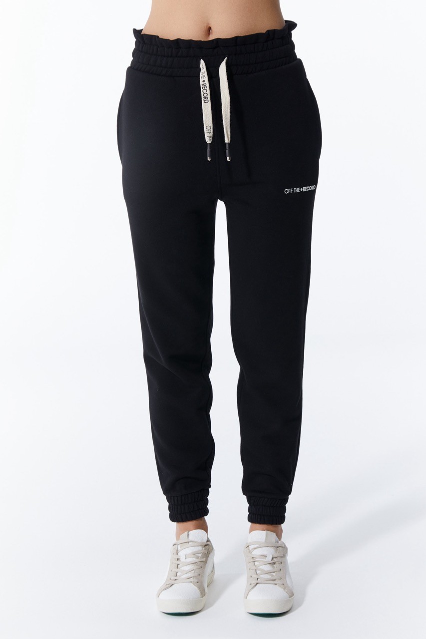 Schwarzes Jogger-Modell mit hoher Taille Damen-Sweatpants