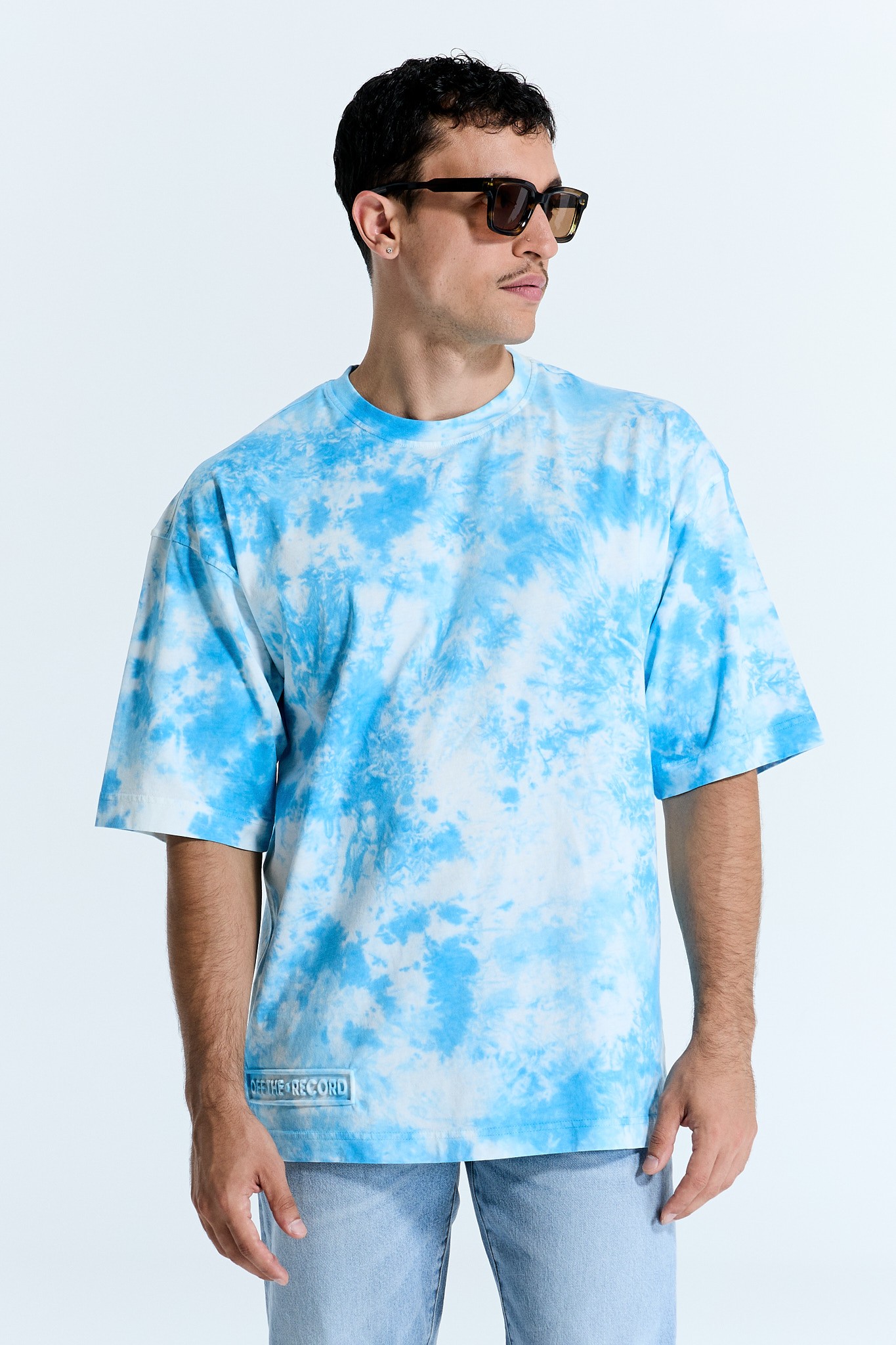 Blaue schattiertes T-Shirt für Männer