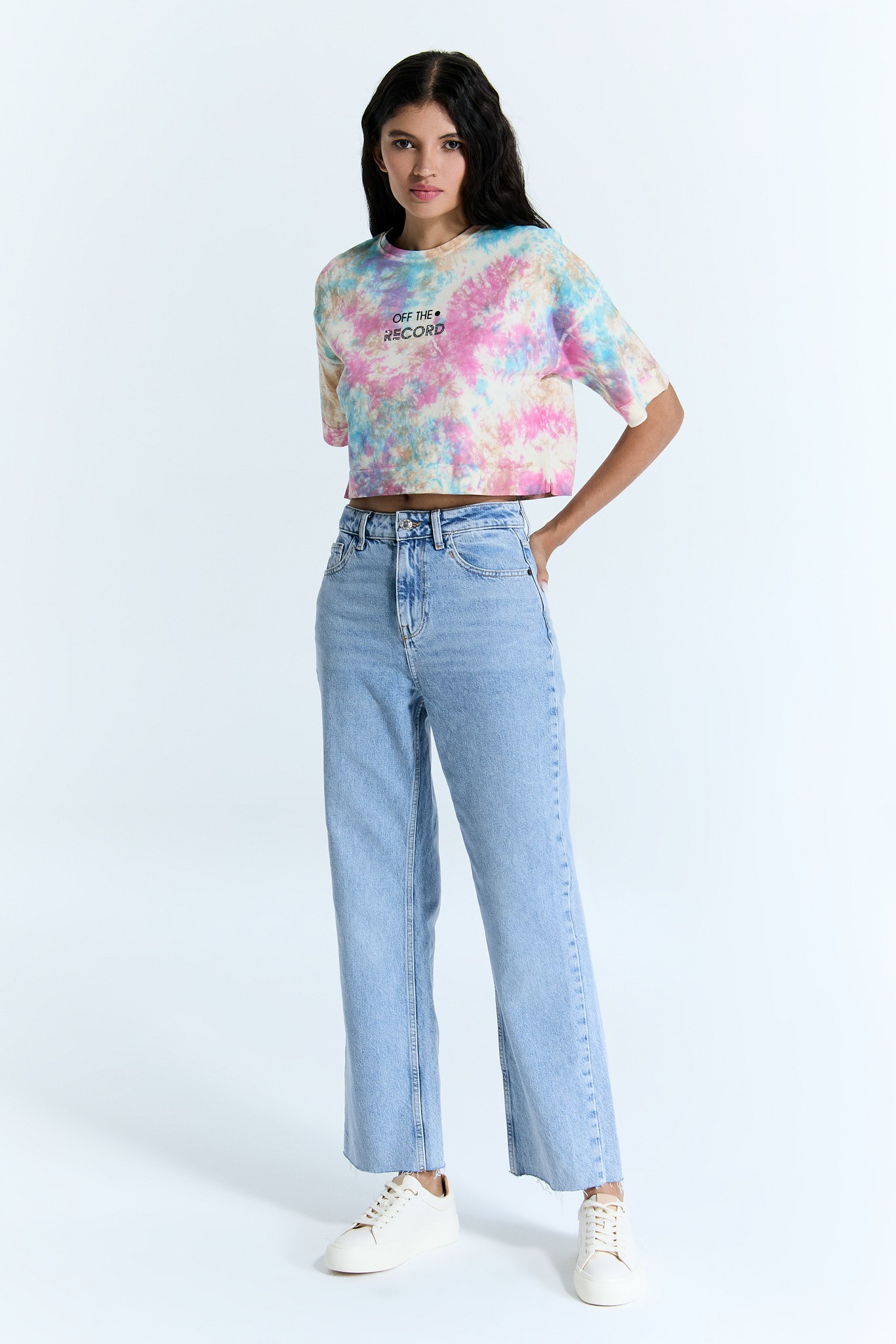 Tie-dye 3 Farben Crop für Frauen