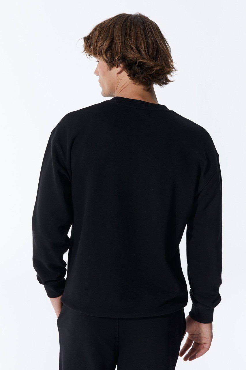 Basic Männer Schwarzes Sweatshirt