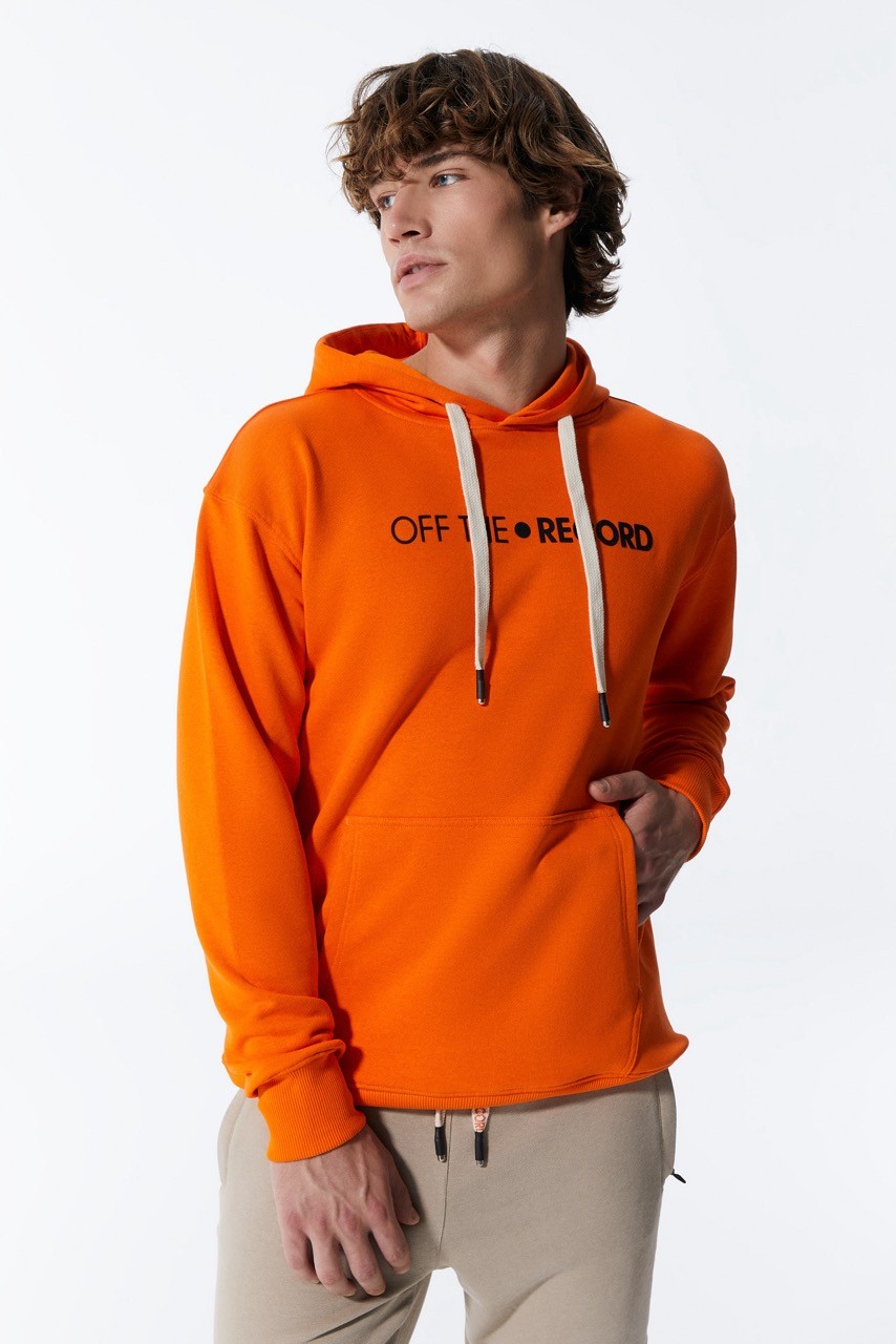 Orange Herren Hoodie mit Taschen