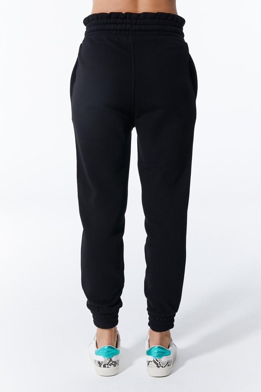 Schwarzes Jogger-Modell mit hoher Taille Damen-Sweatpants