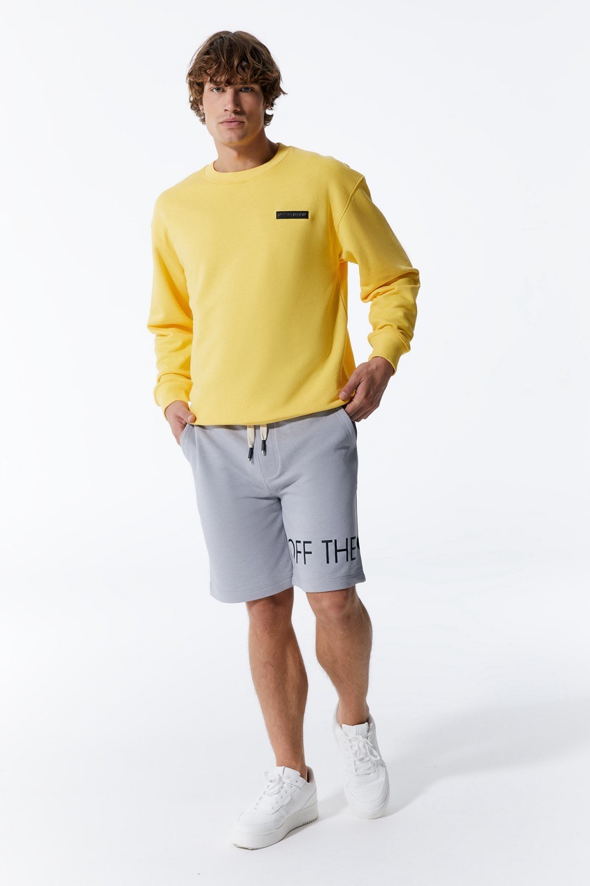 Basic Männer Gelbes Sweatshirt