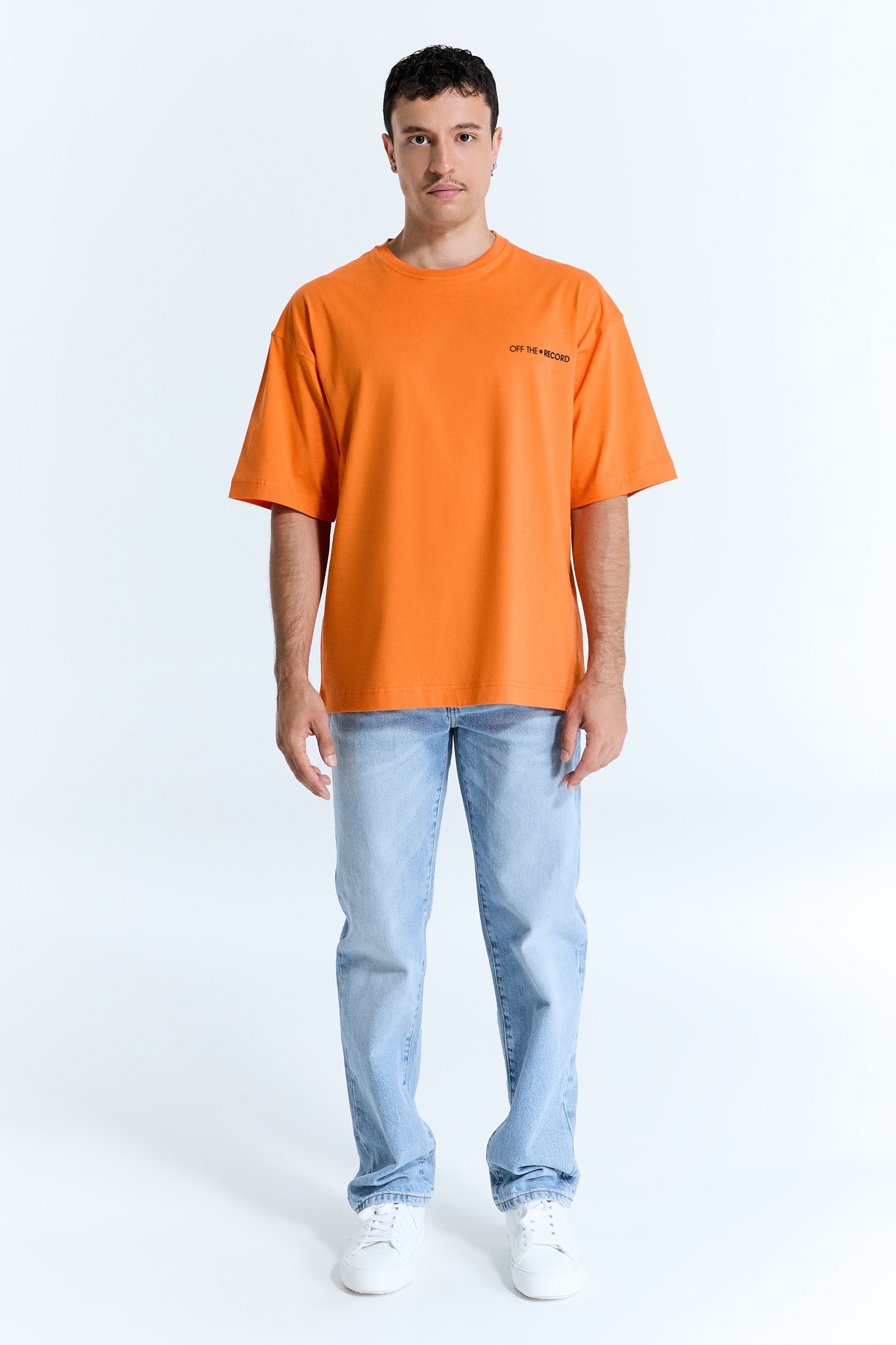 Orange Basic Logo T-Shirt für Männer