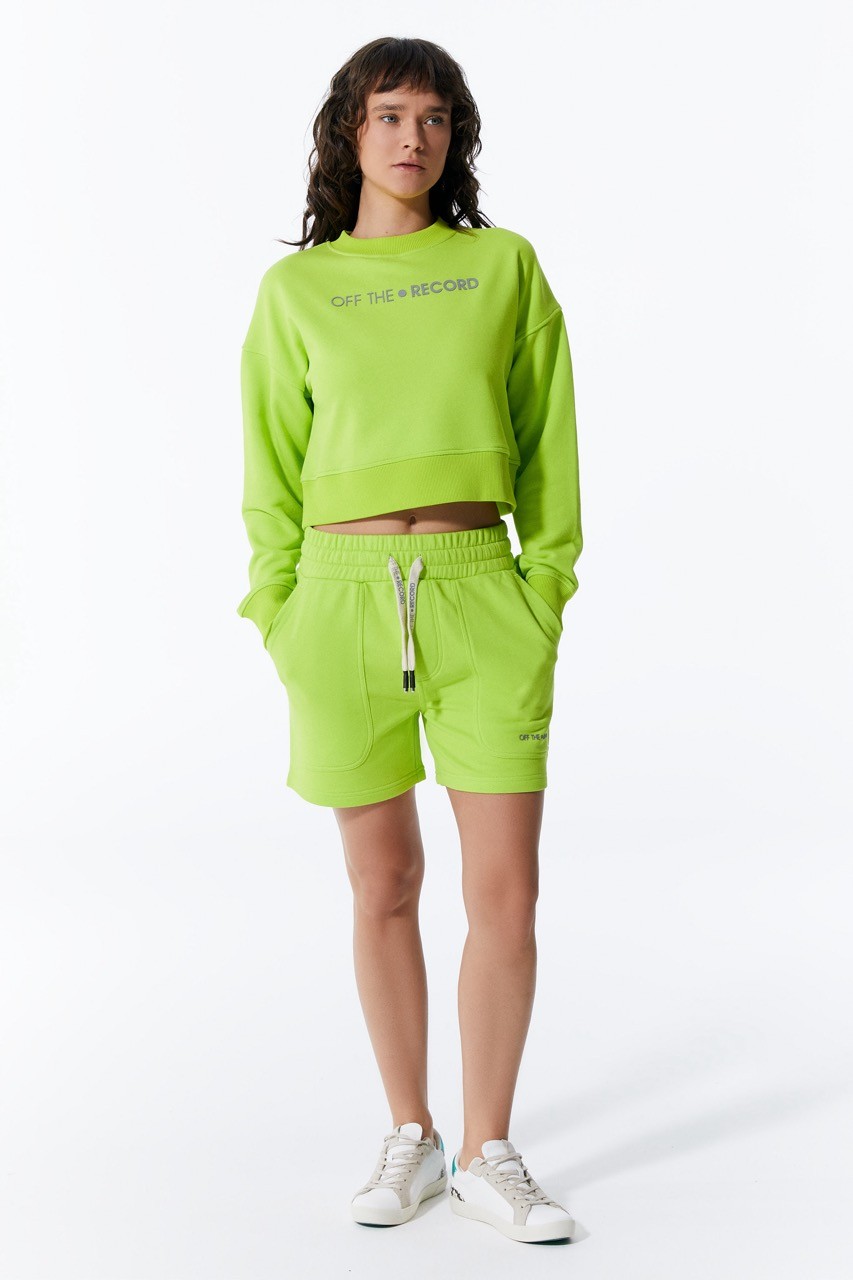 Grüne Shorts für Frauen mit Taschen