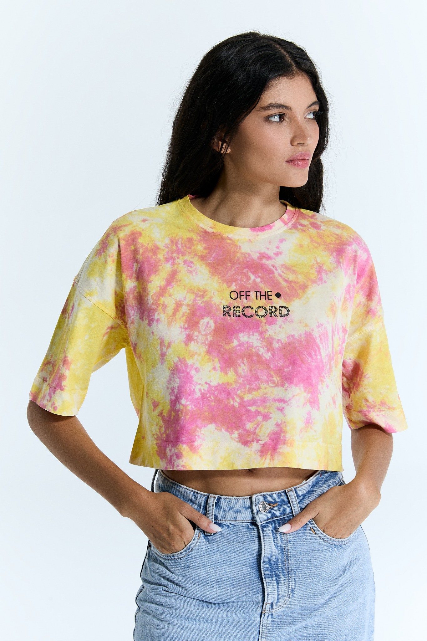 Tie-dye 2 Farben Crop für Frauen