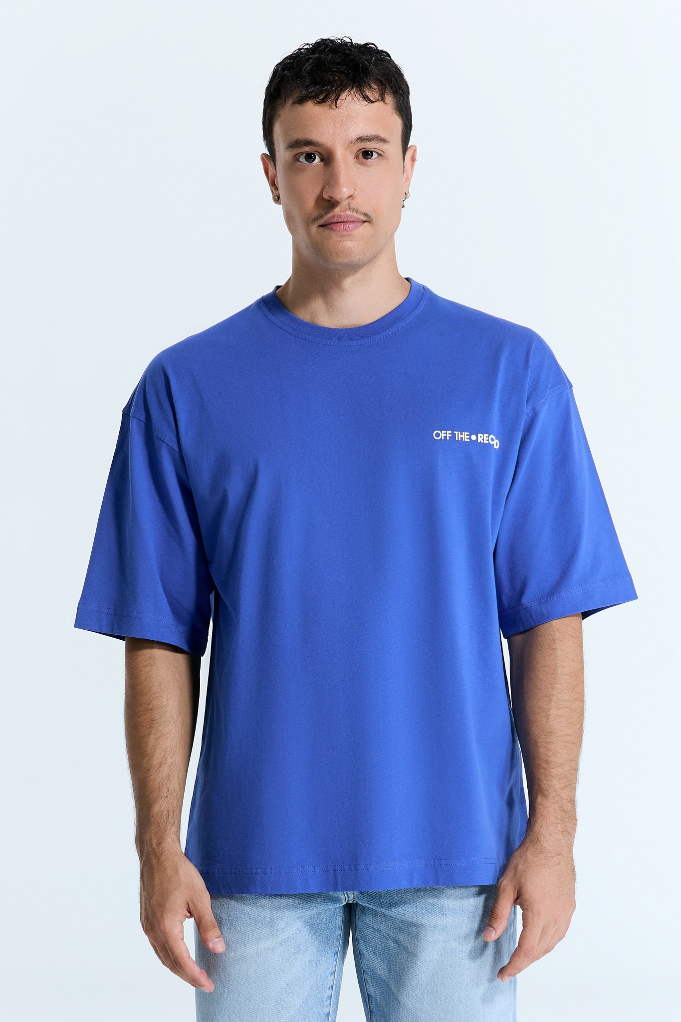 Blaues Basic Logo T-Shirt für Männer