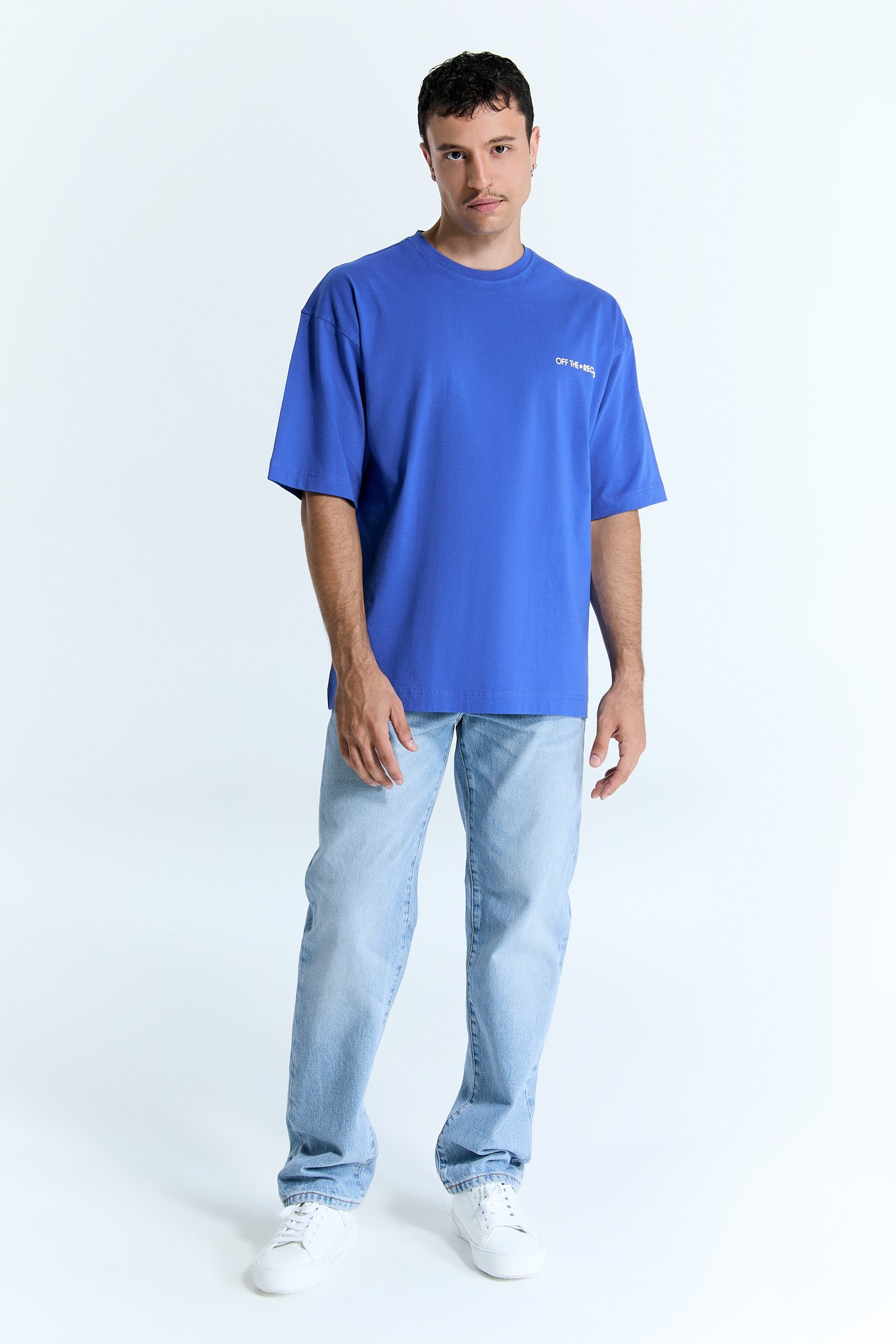 Blaues Basic Logo T-Shirt für Männer