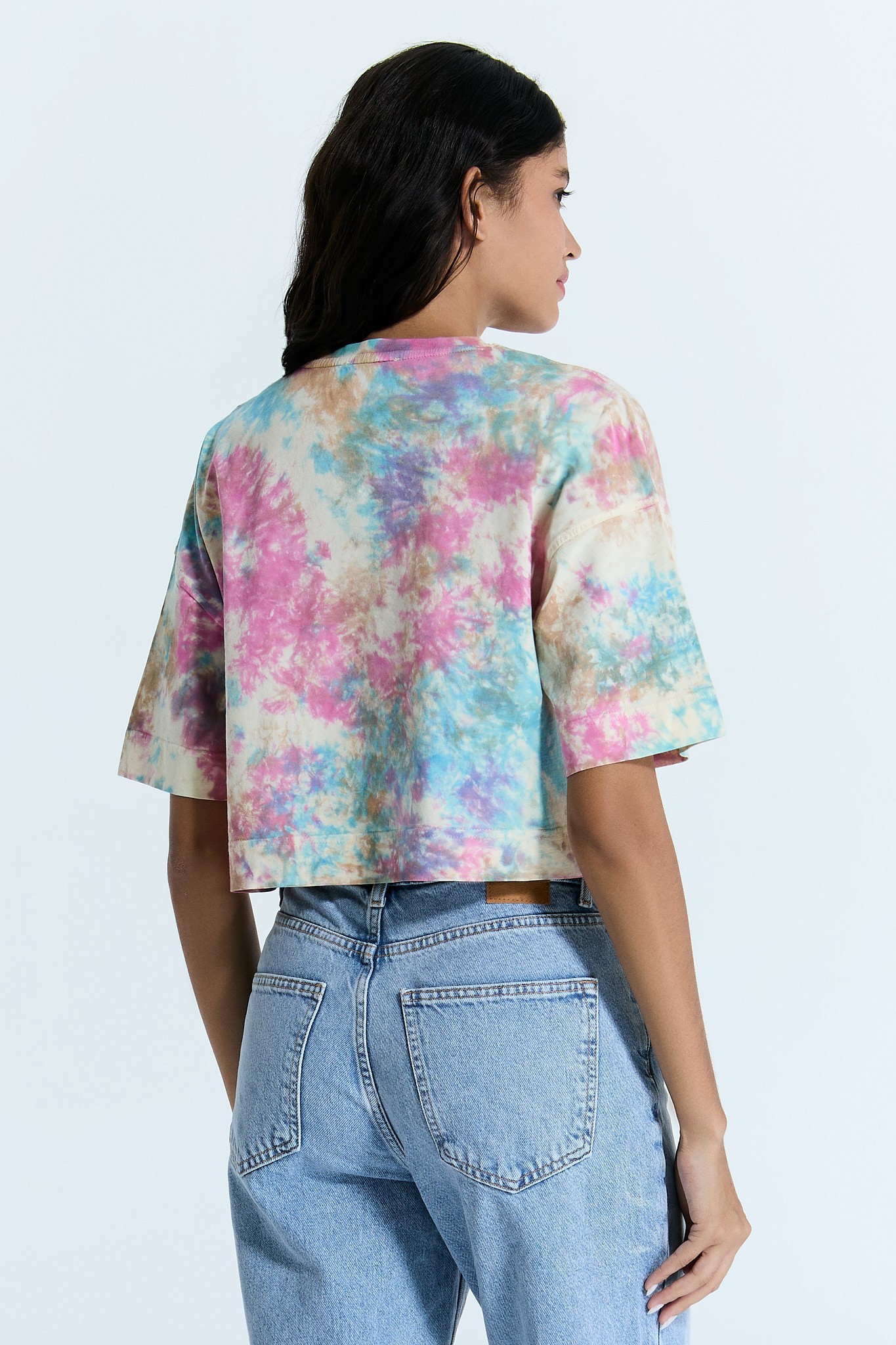 Tie-dye 3 Farben Crop für Frauen