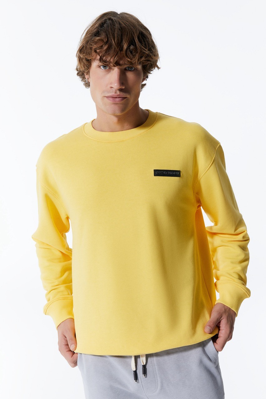 Basic Männer Gelbes Sweatshirt