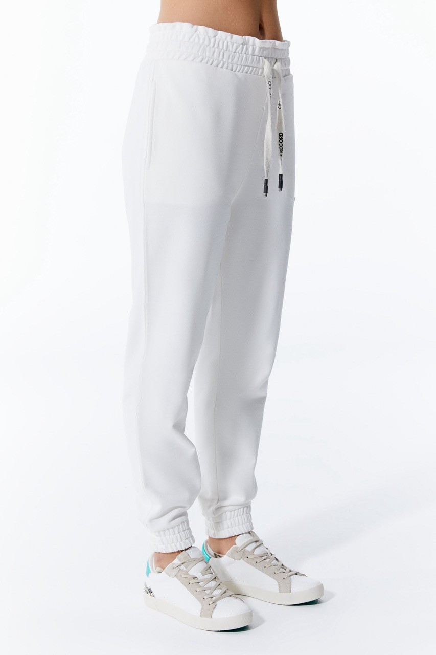 Weiß Jogger-Modell mit hoher Taille Damen-Sweatpants