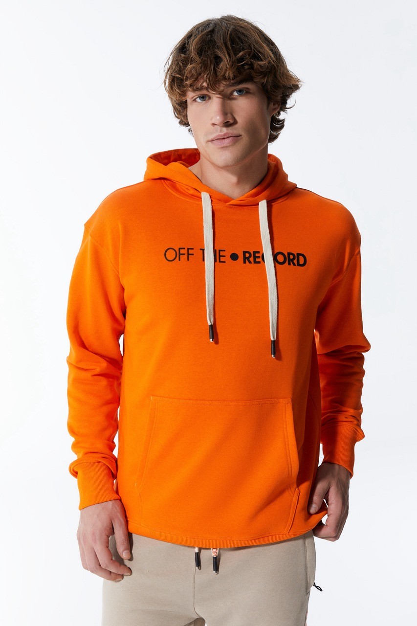 Orange Herren Hoodie mit Taschen