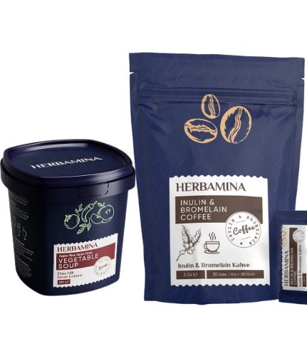 Herbamina Kaffe & Gemüsesuppe mit Apfelfaser – Fit-Set für gesunde Ernährung