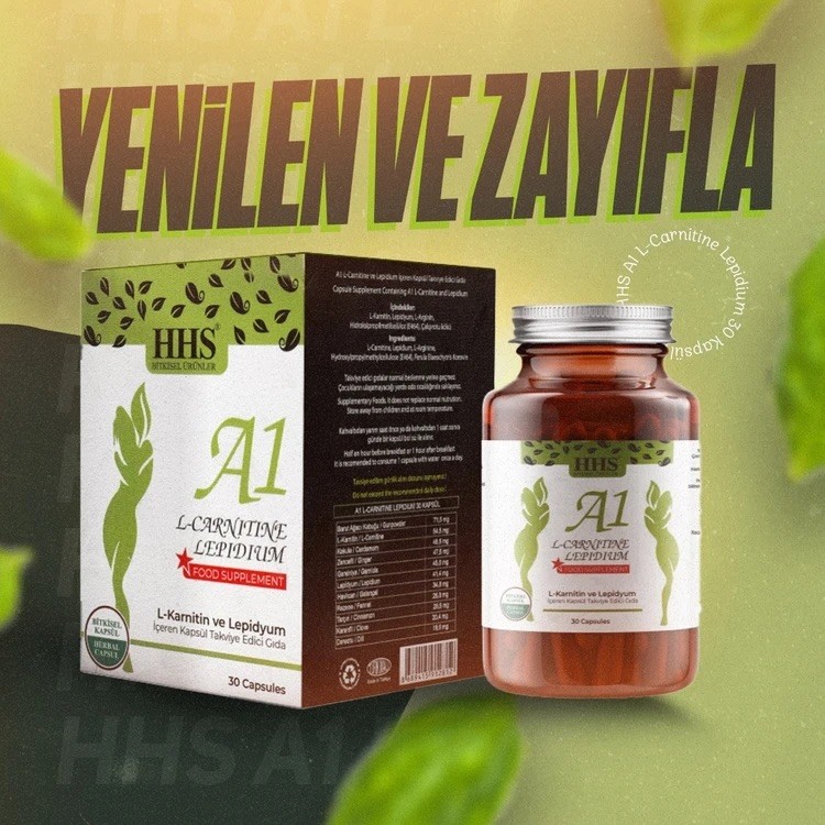 HHS A1 L-Carnitin Lepidium Pflanzliche Kapseln 30 Stück – 2er Set