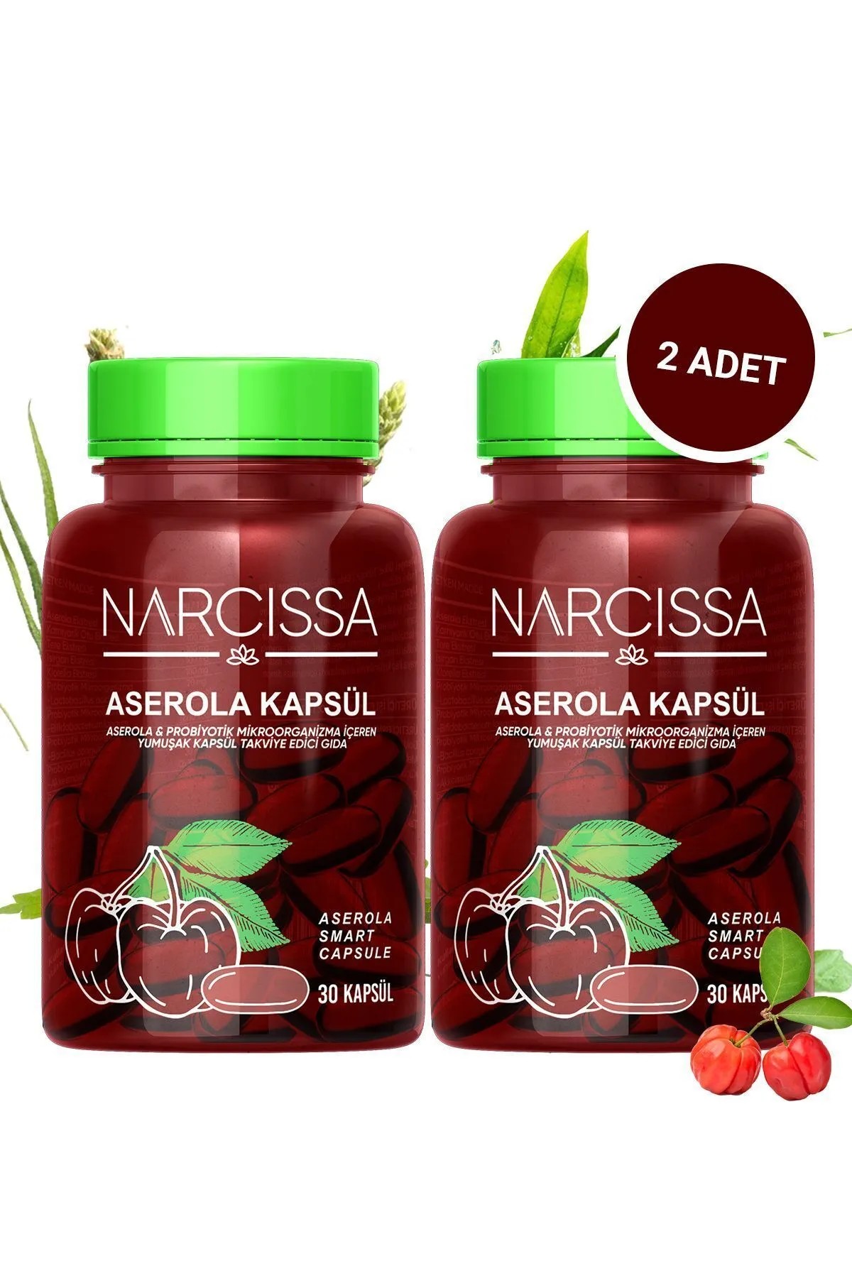 Narcissa 2er Set – Acerola Kapseln & Probiotische Mikroorganismen für Immunsystem & Darm