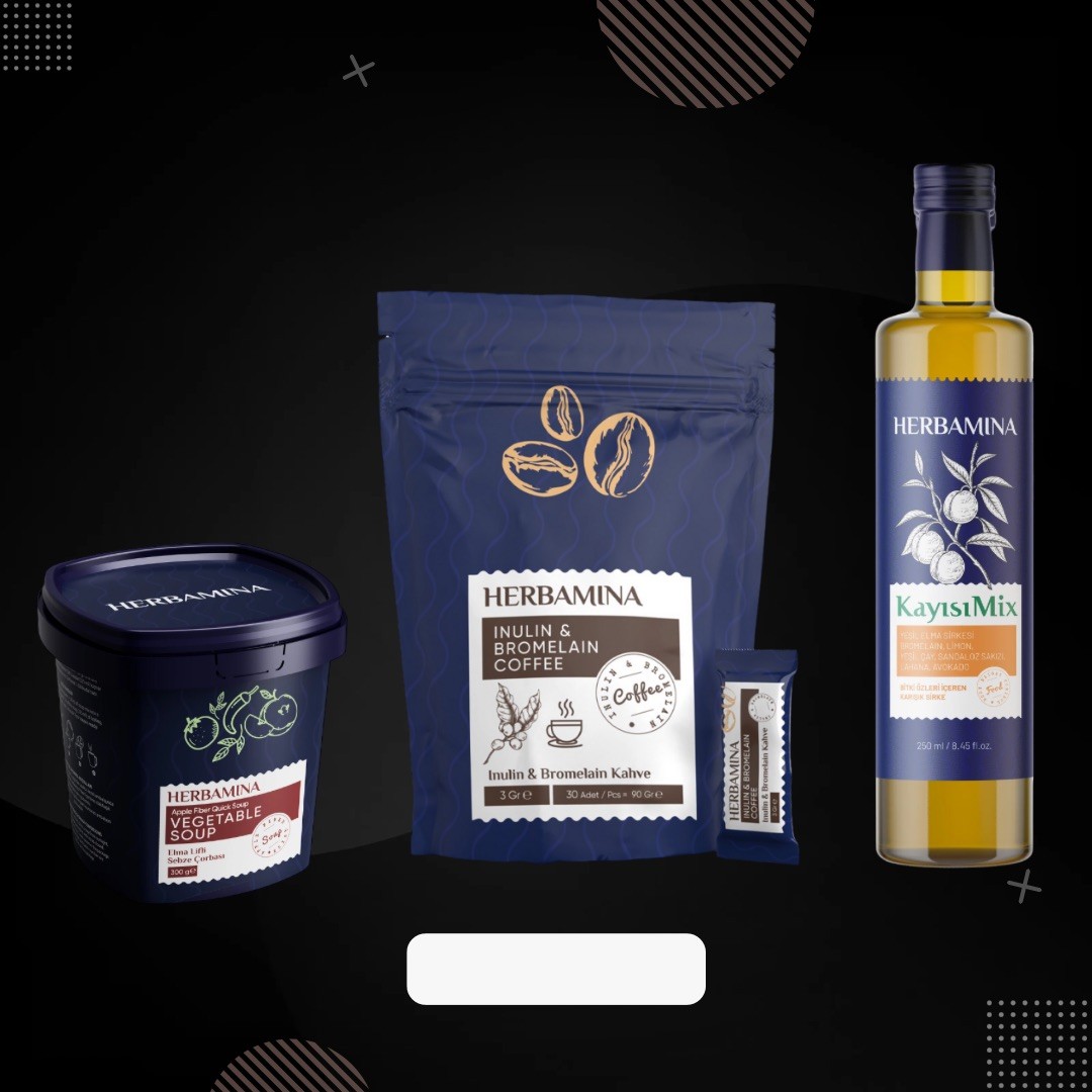 Herbamina 3er-Set: Kaffee, Aprikosen-Mix & Suppe – Natürlich abnehmen mit Genuss