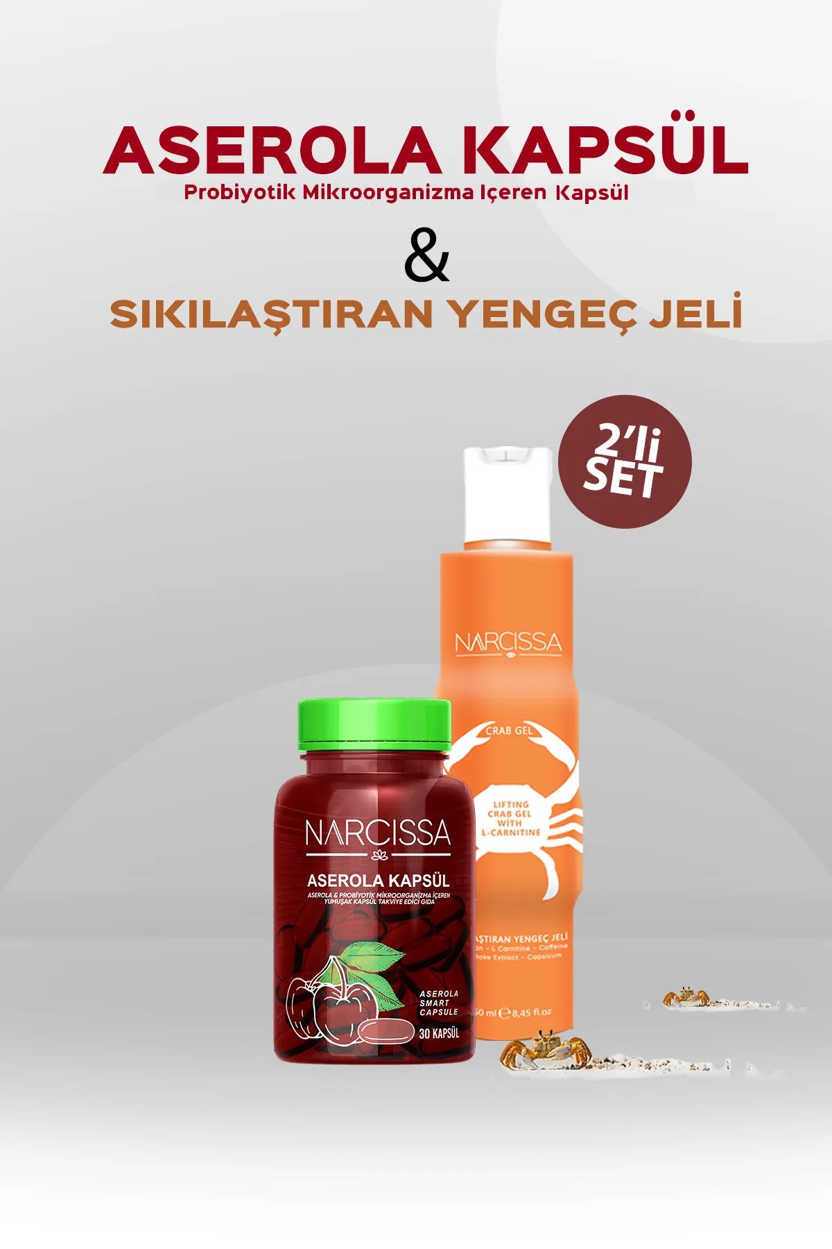 Narcissa Acerola Kapseln & Straffendes Krabbelgel – Detox, Immunsystem & Hautstraffung im Set