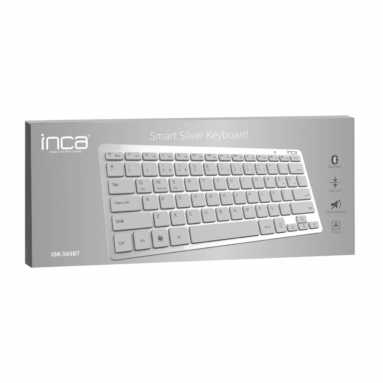 INCA IBK-569BT BLUETOOTH 3.0 SMART SILBERTASTATUR