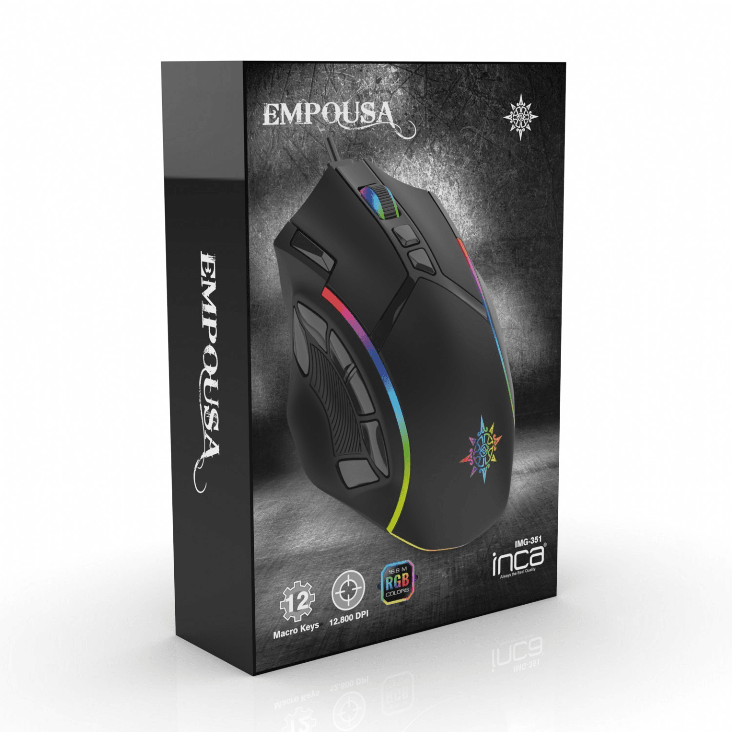 INCA IMG-351 RGB 12,800 DPI GAMİNG MİŠ SA MAKRO DUGMETOM