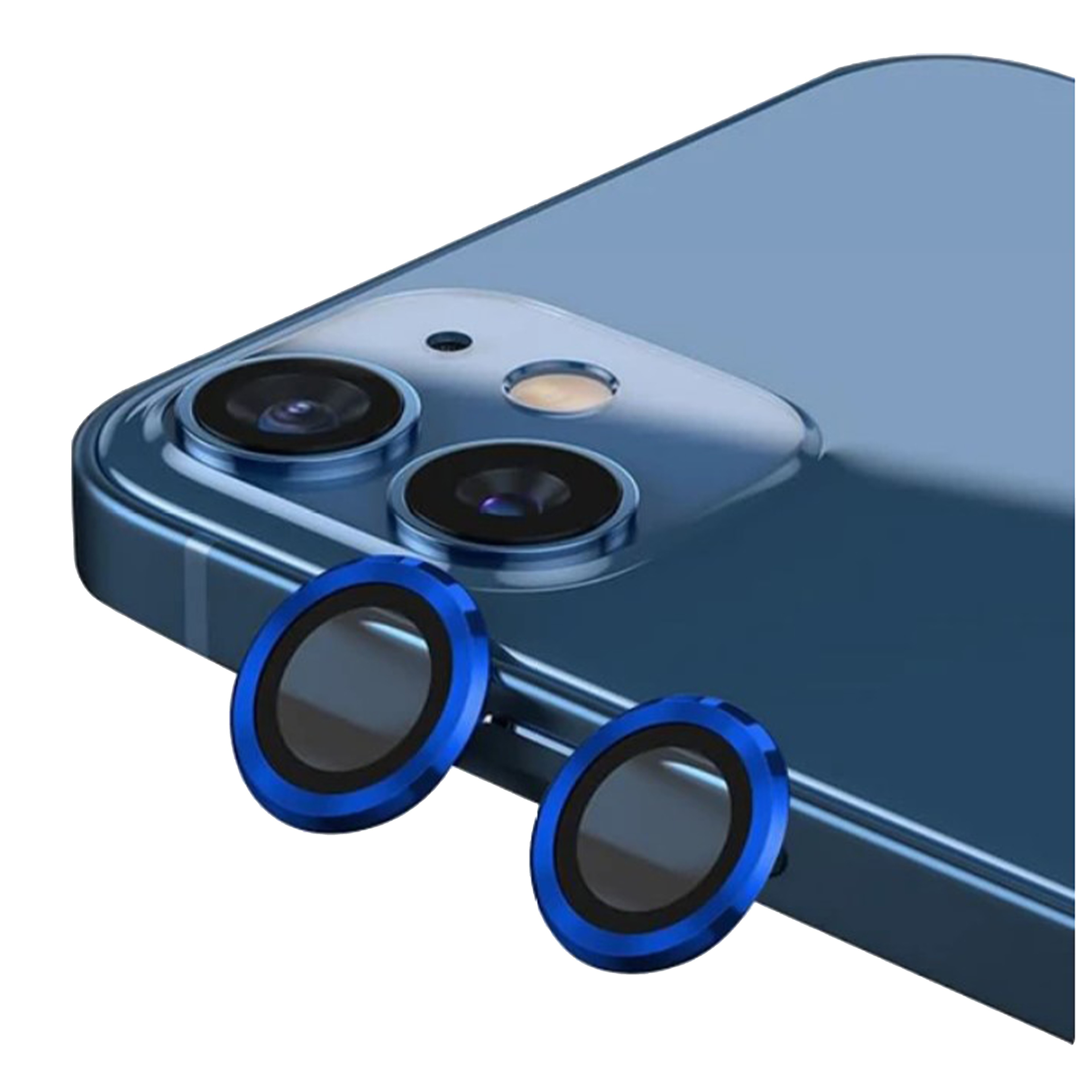 Apple iPhone 11 Compatible Aluminum Series Camera Glass Protector (Blue)  Nettech  - BLUE