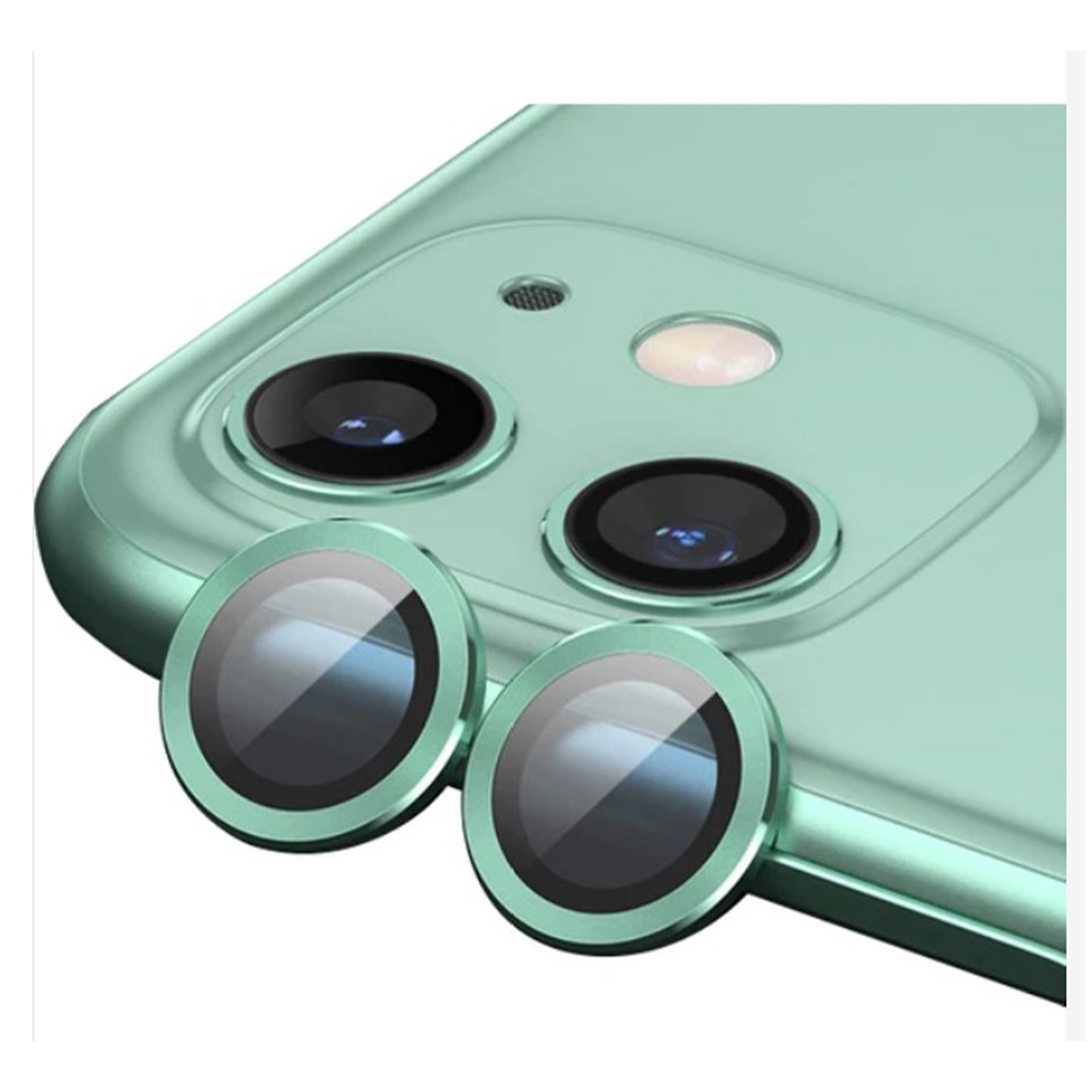 Apple iPhone 11 Compatible Aluminum Series Camera Glass Protector (Green) Nettech  - GREY
