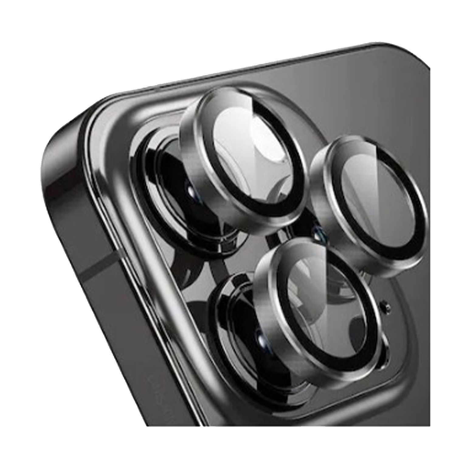 Apple iPhone 11 Pro Compatible Aluminum Series Camera Glass Protector (Black) Nettech  - Black