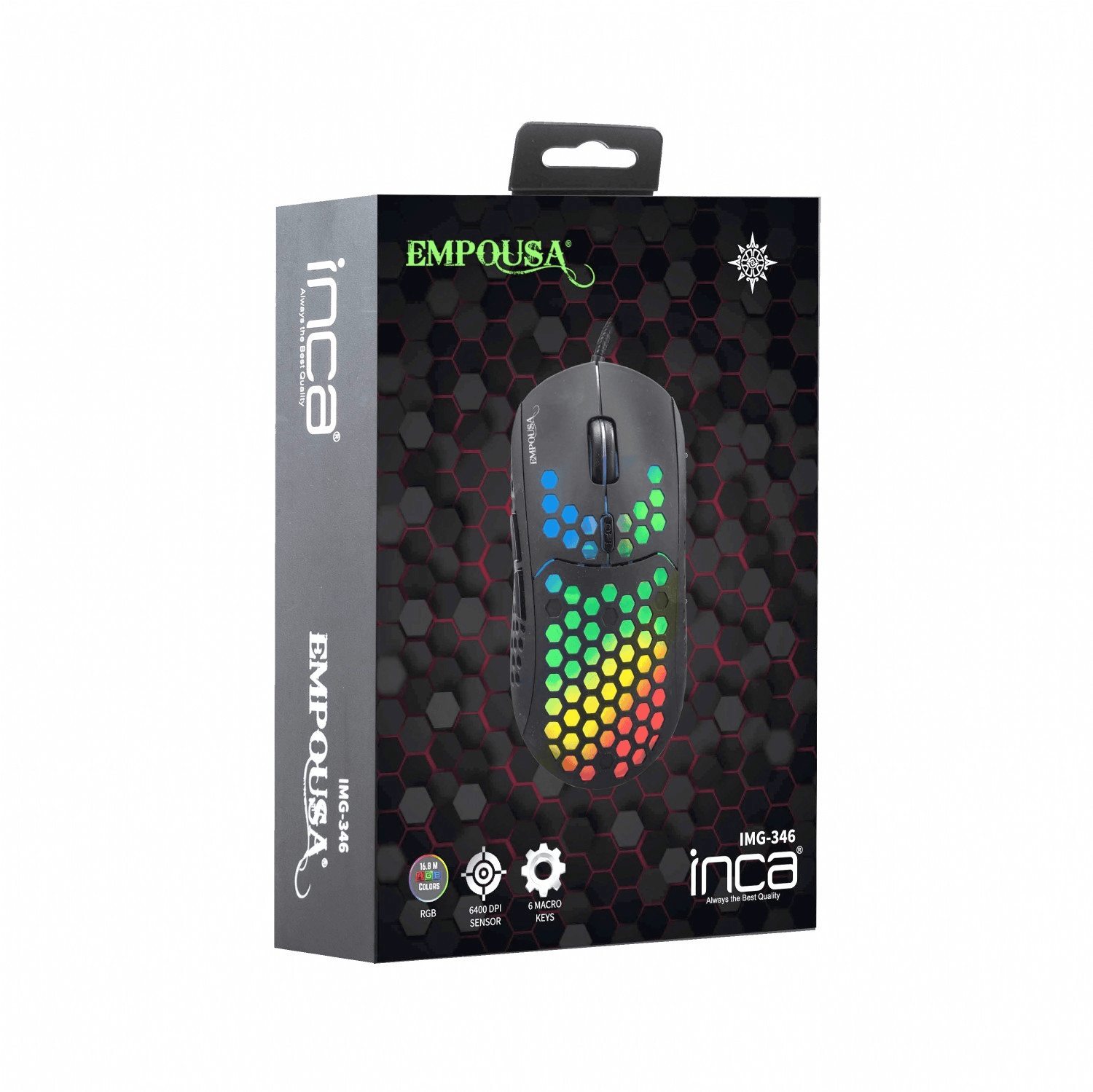 INCA IMG - 346 EMPOUSA PROFESSİONAL GAMİNG MAUS SA RGB 6400 DPI MAKRO KLJUČEM