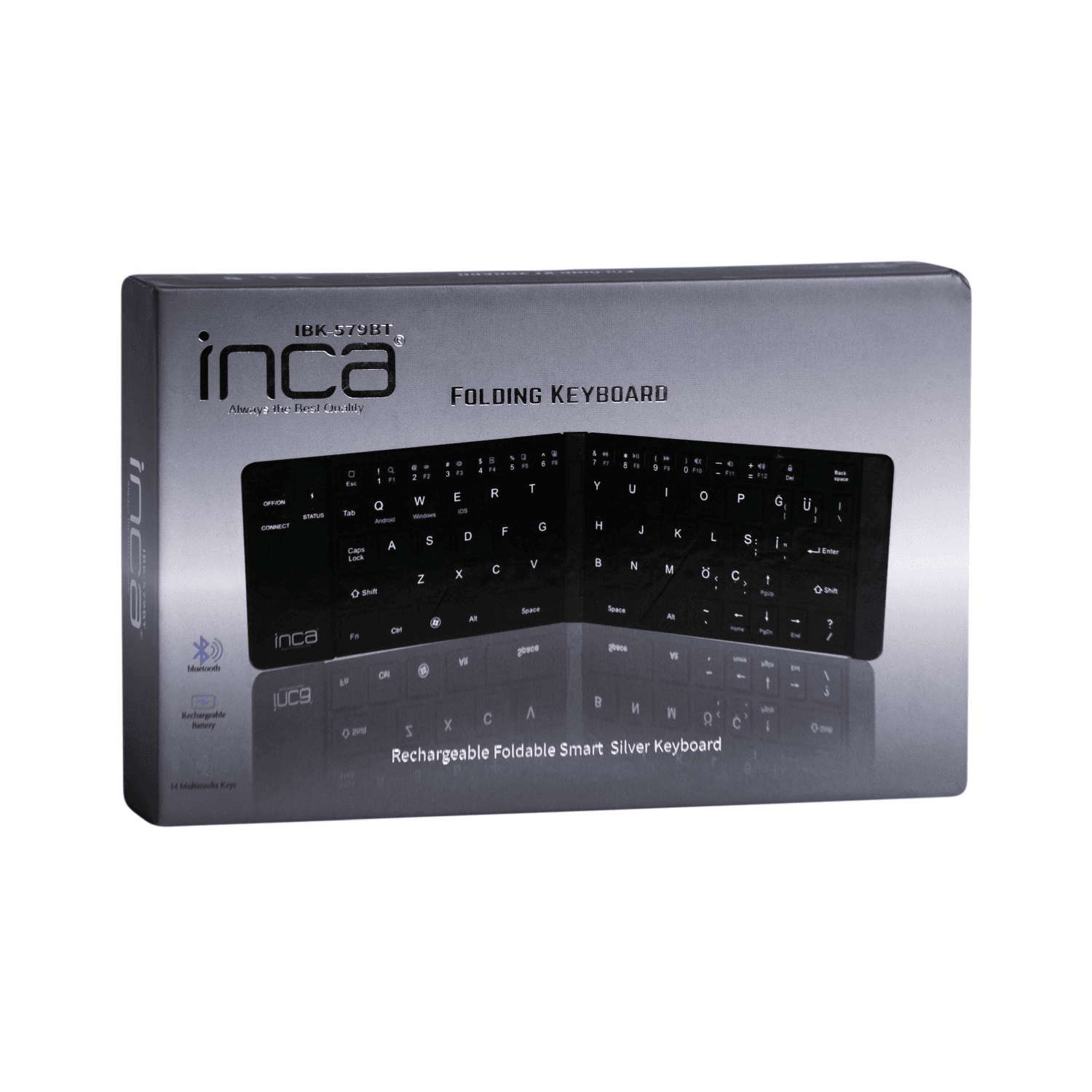 INCA IBK-579BT BLUETOOTH 3.0 PUNJIVA SKLOPIVA PAMETNA SREBRNA TASTATURA