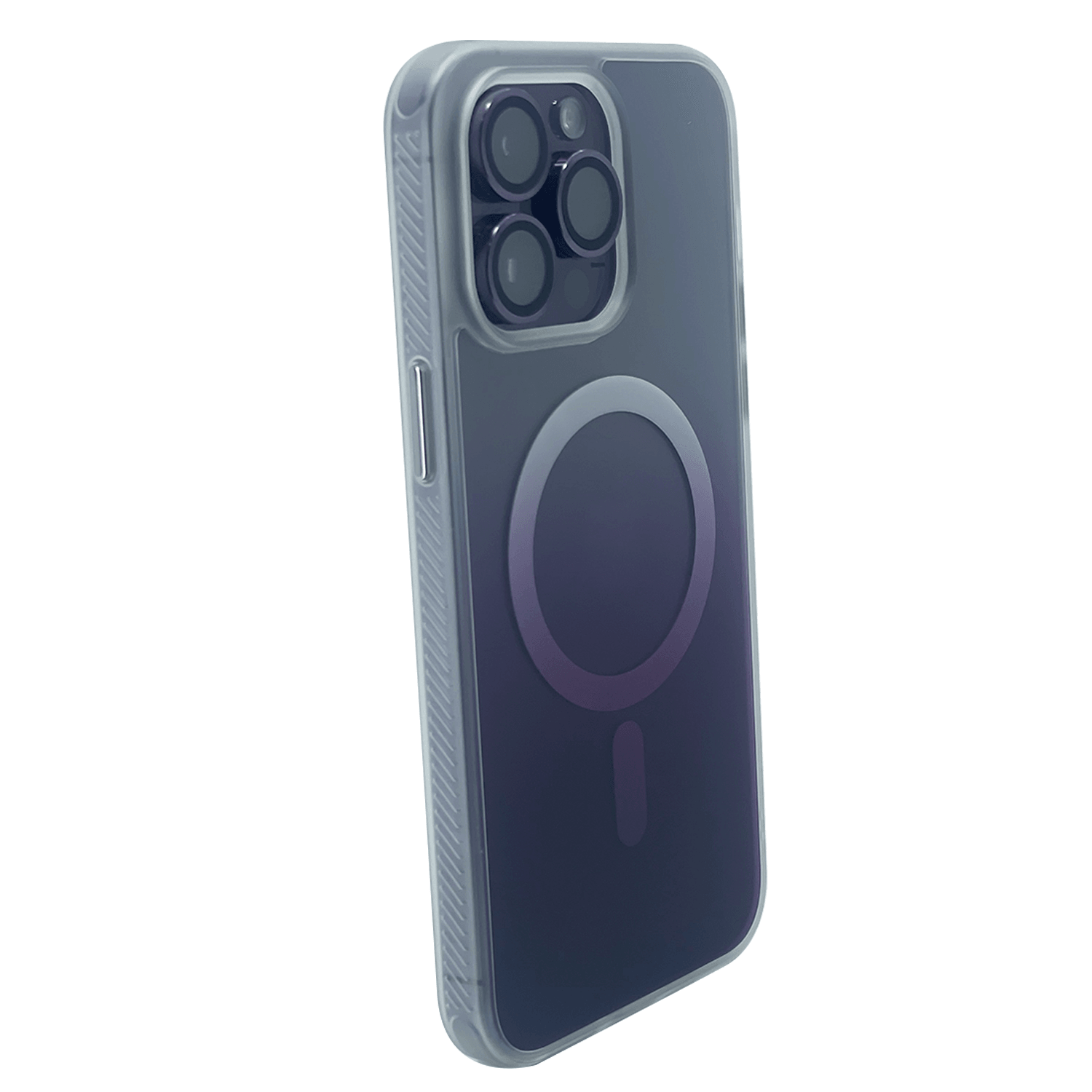 Apple iPhone 14 Pro Compatible Transparent Magsafe Series Back Protection Case (Purple)  Nettech 