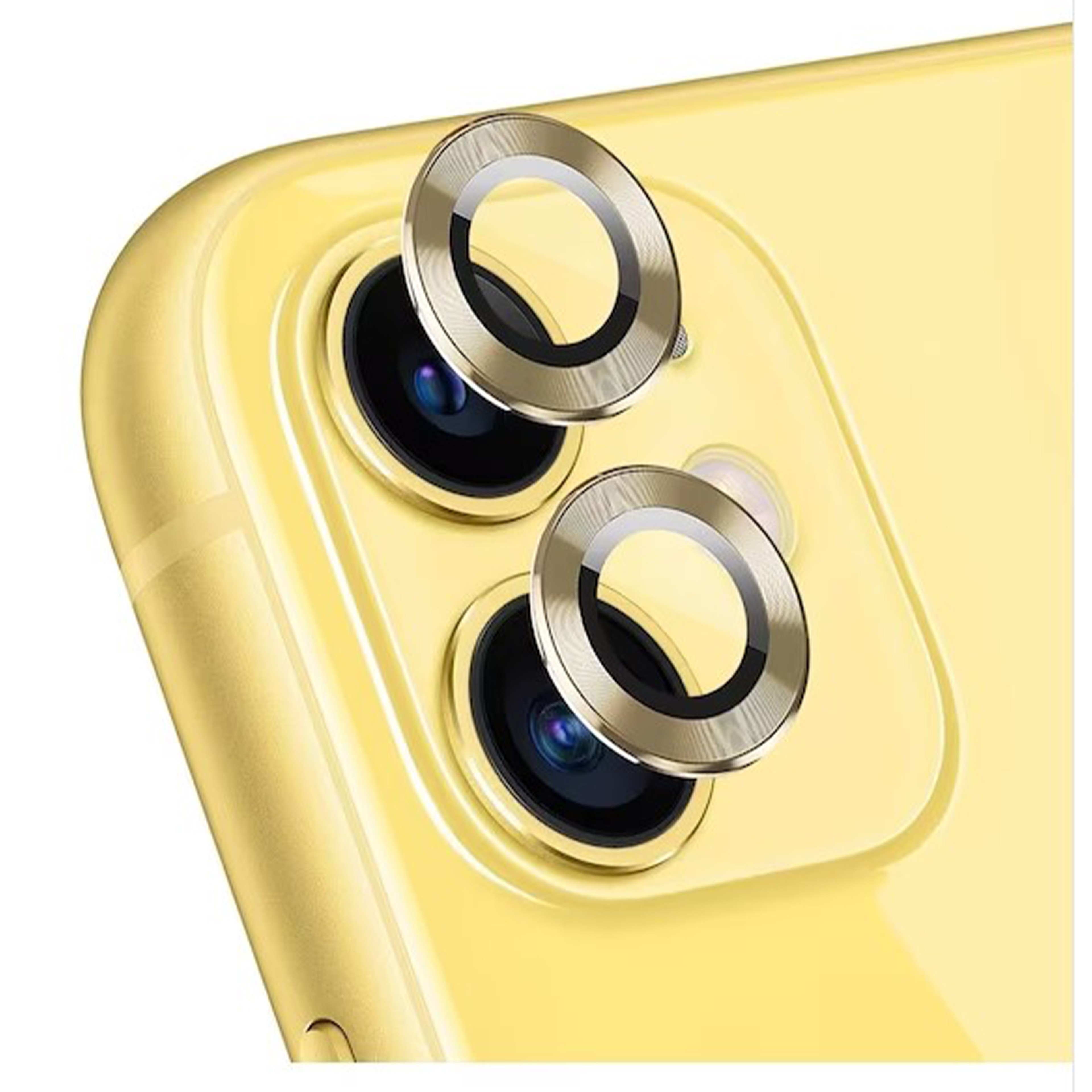 Apple iPhone 11 Compatible Aluminum Series Camera Glass Protector (Gold) Nettech  - Gold