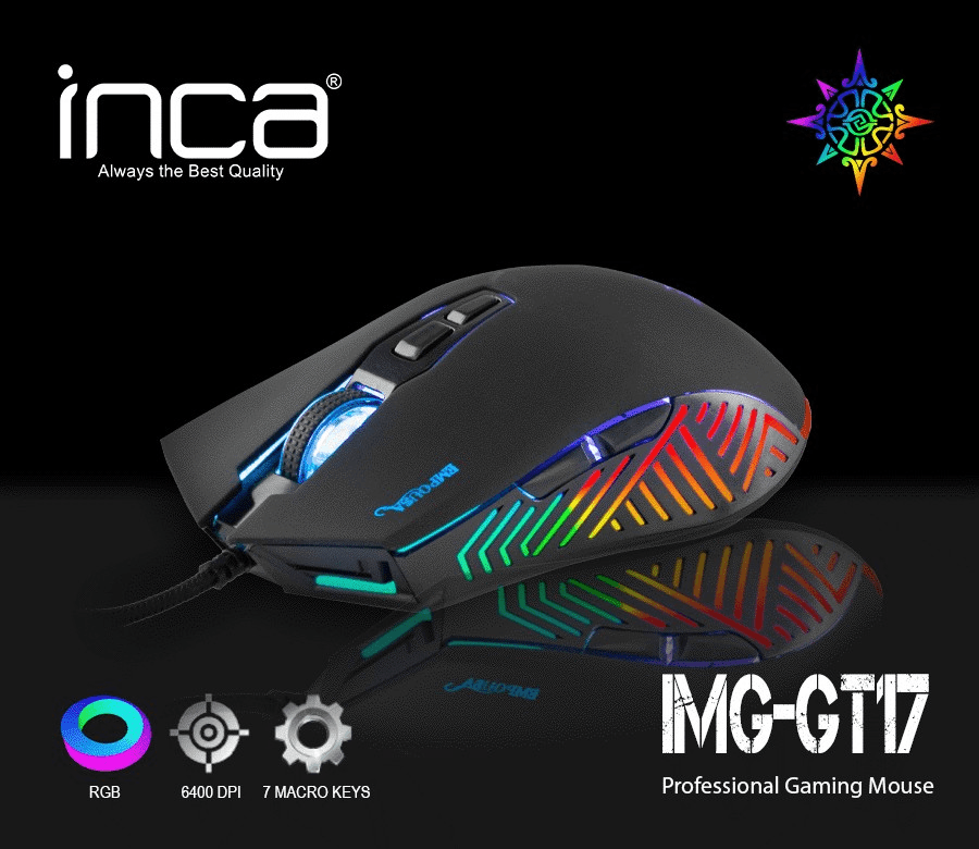 INCA IMG-GT17 RGB 6400 DPI MAKRO DUGMAD PROFESİONALNİ MİŠ ZA İGRE